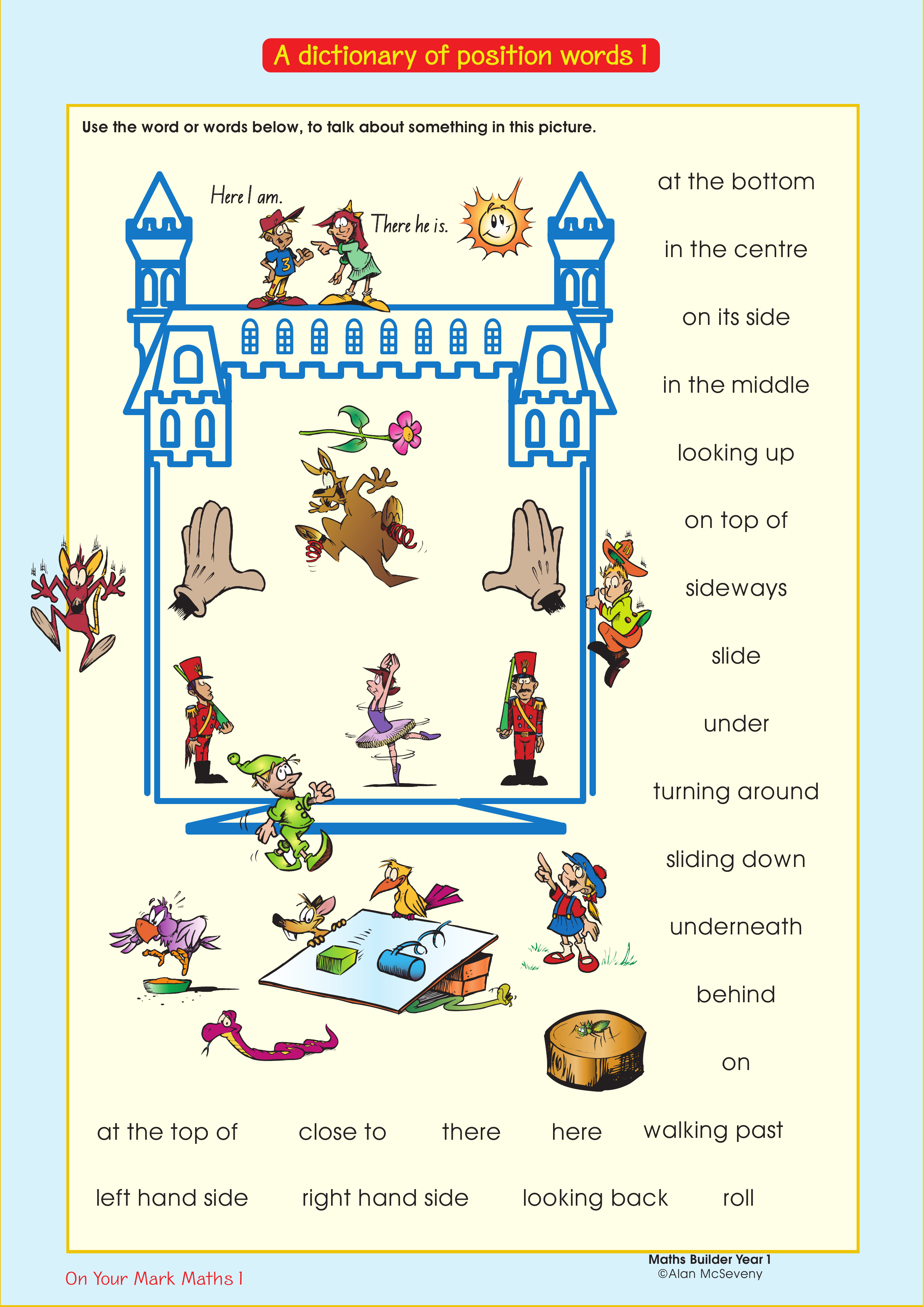 A dictionary of position words 1 — worksheet preview