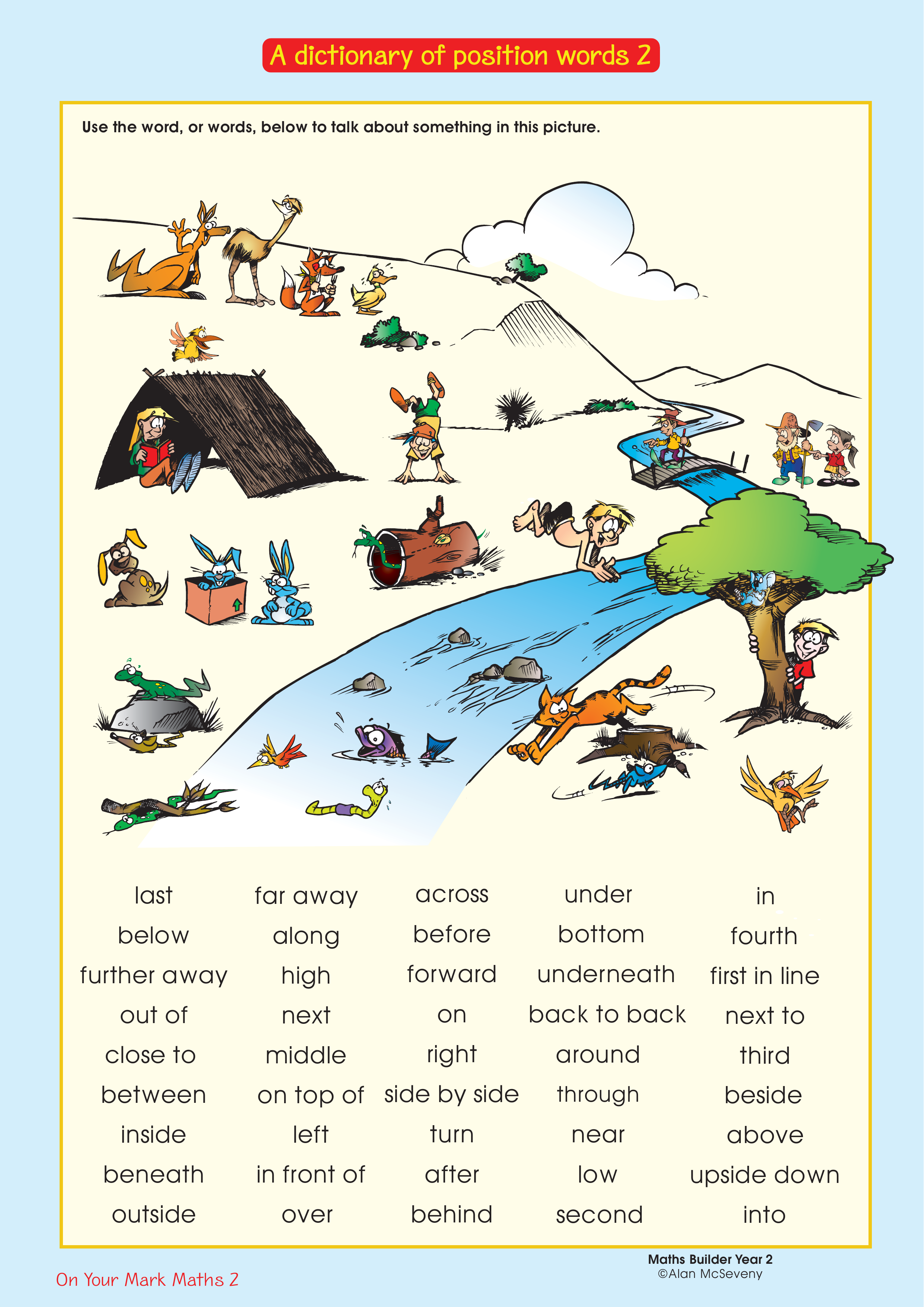 A dictionary of position words 2 — worksheet preview