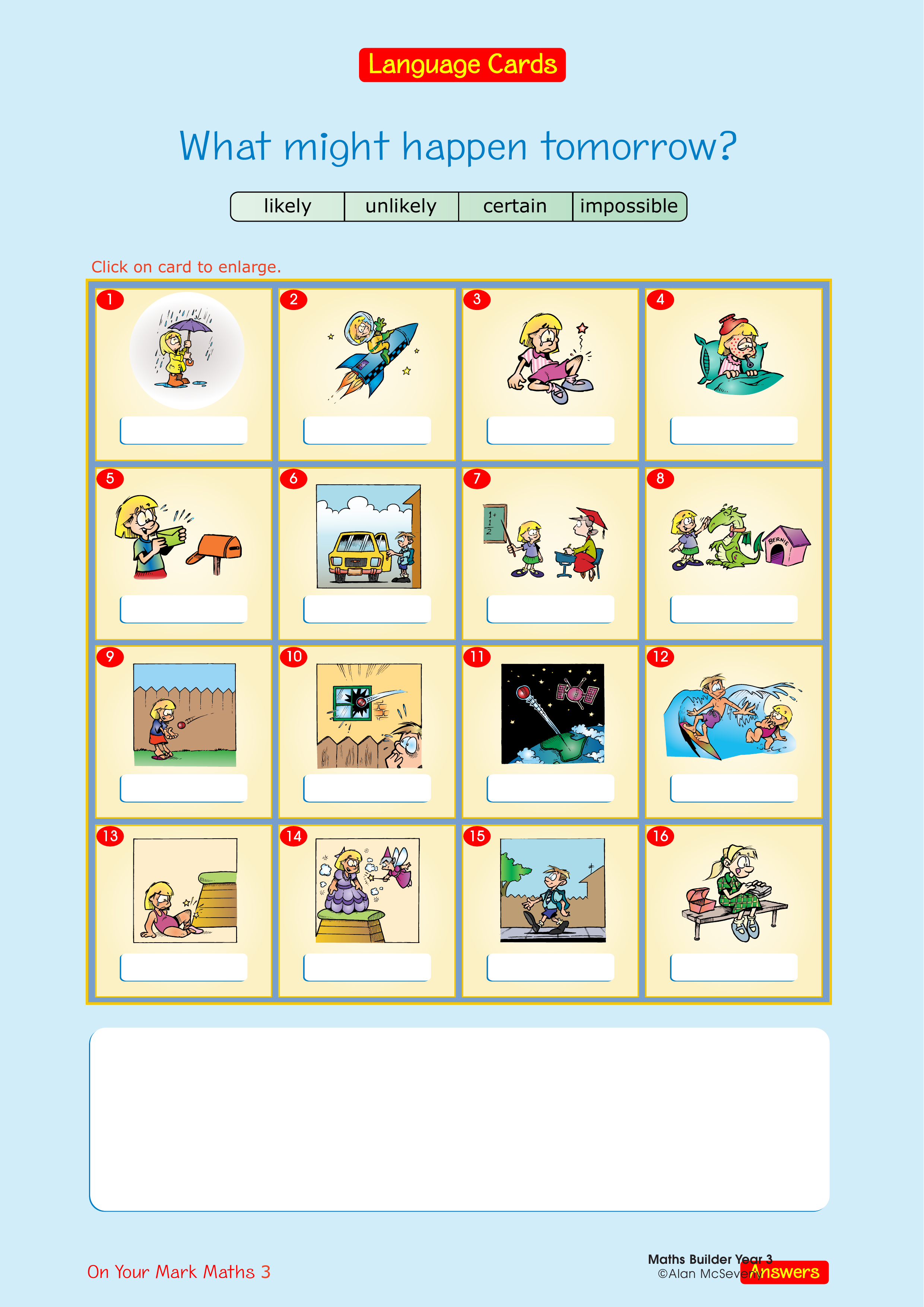 What might happen tomorrow? — worksheet preview