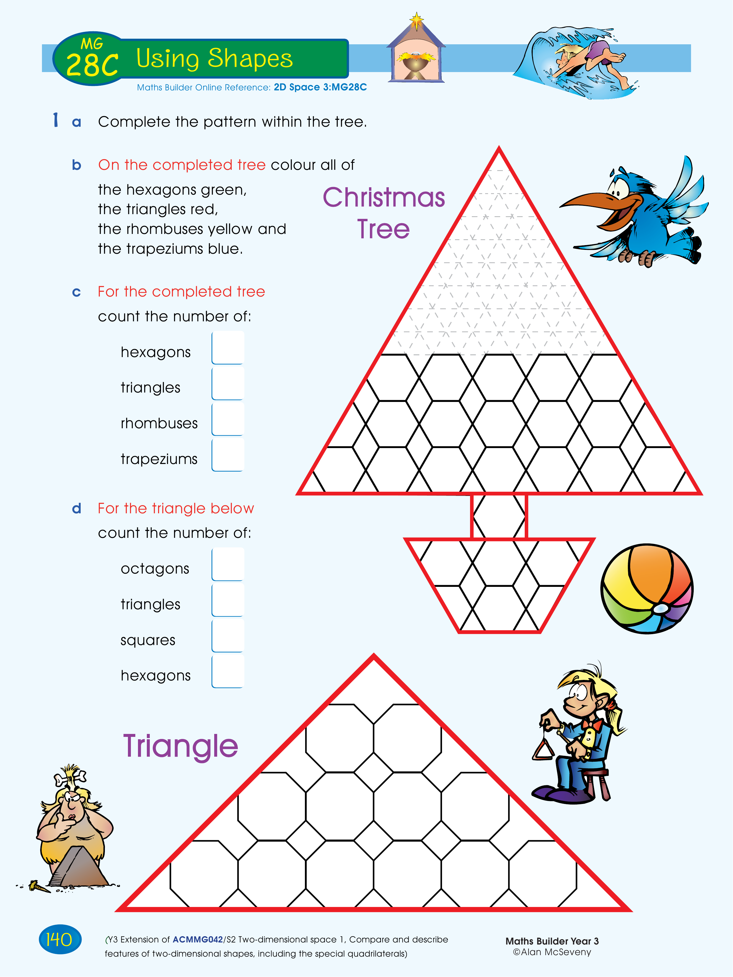 Using shapes — worksheet preview