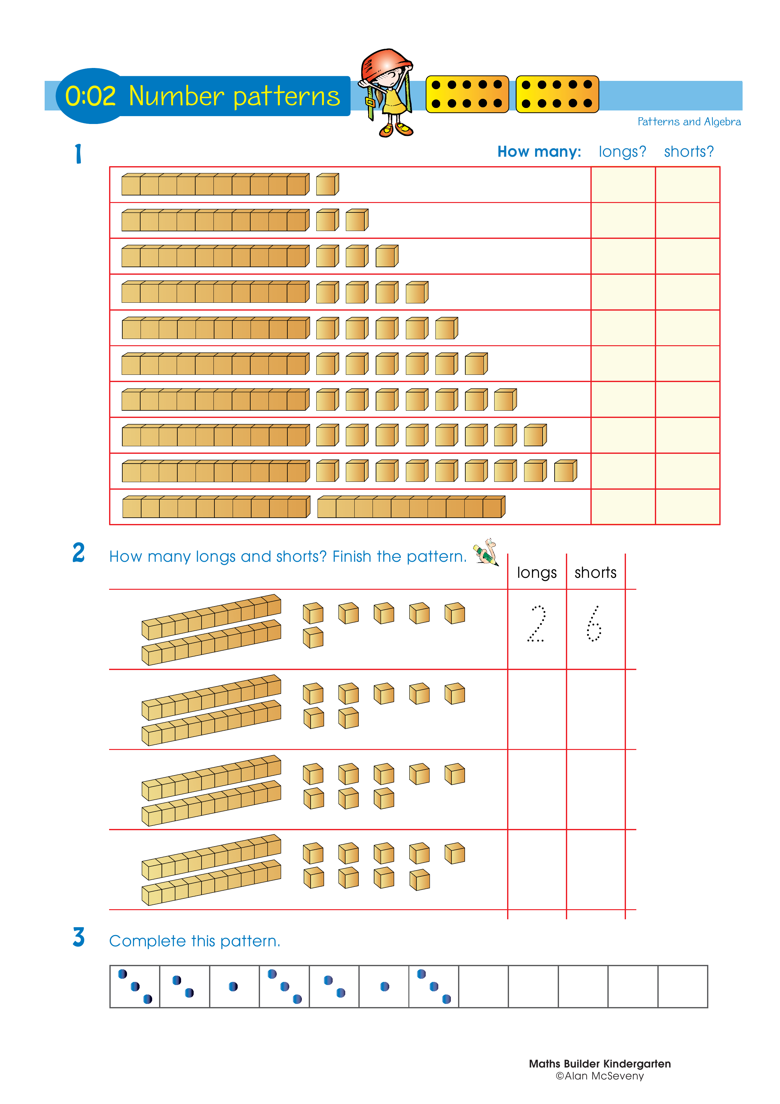 Number patterns — worksheet preview
