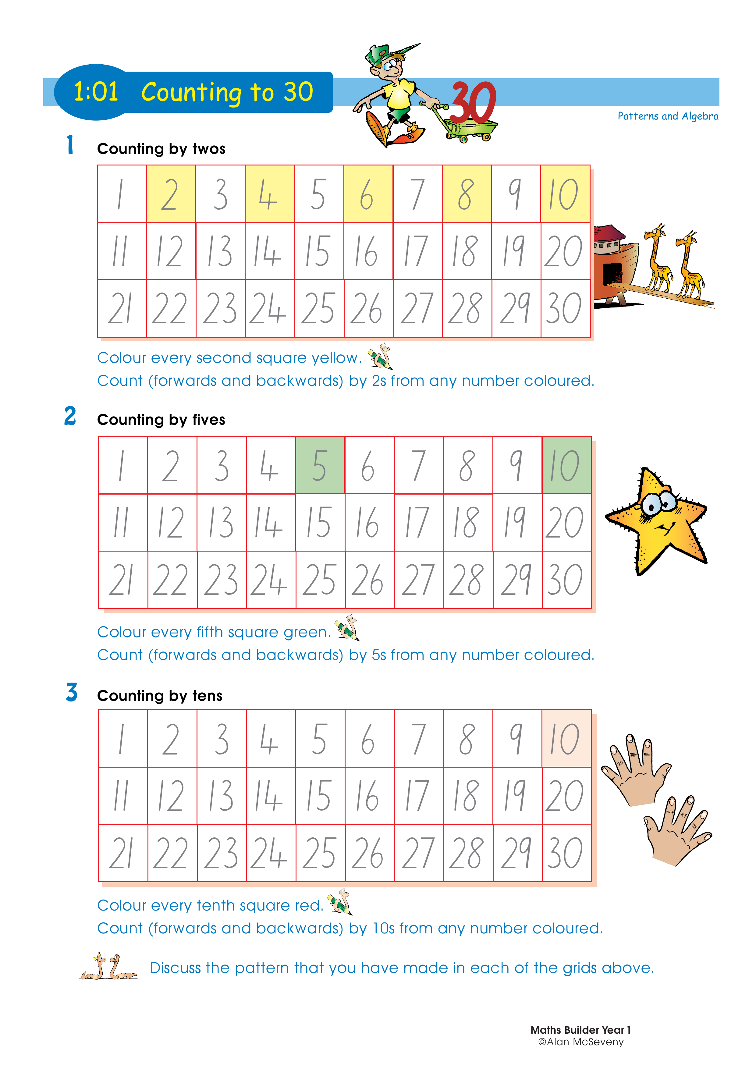 Counting to 30 — worksheet preview