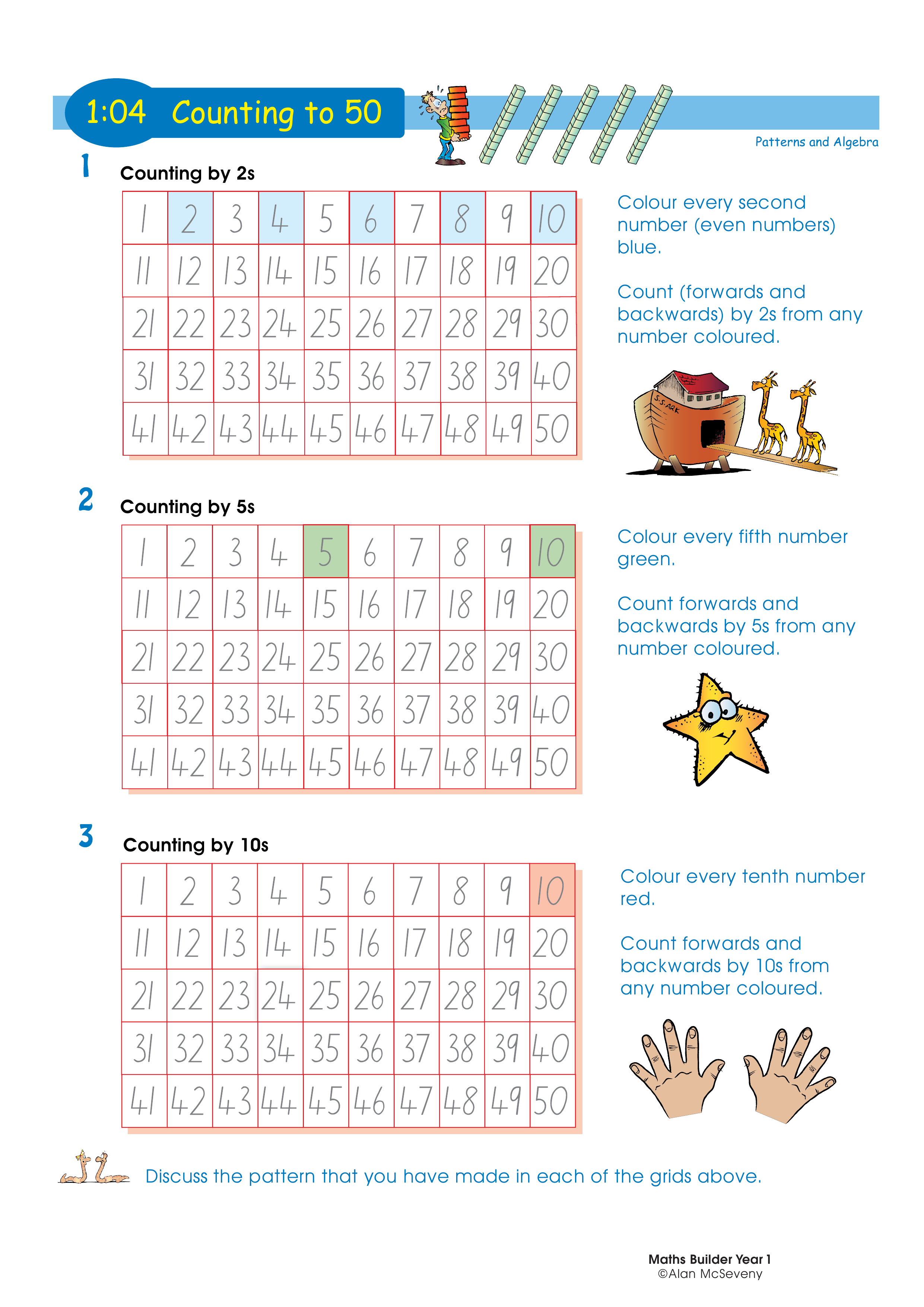 Counting to 50 — worksheet preview