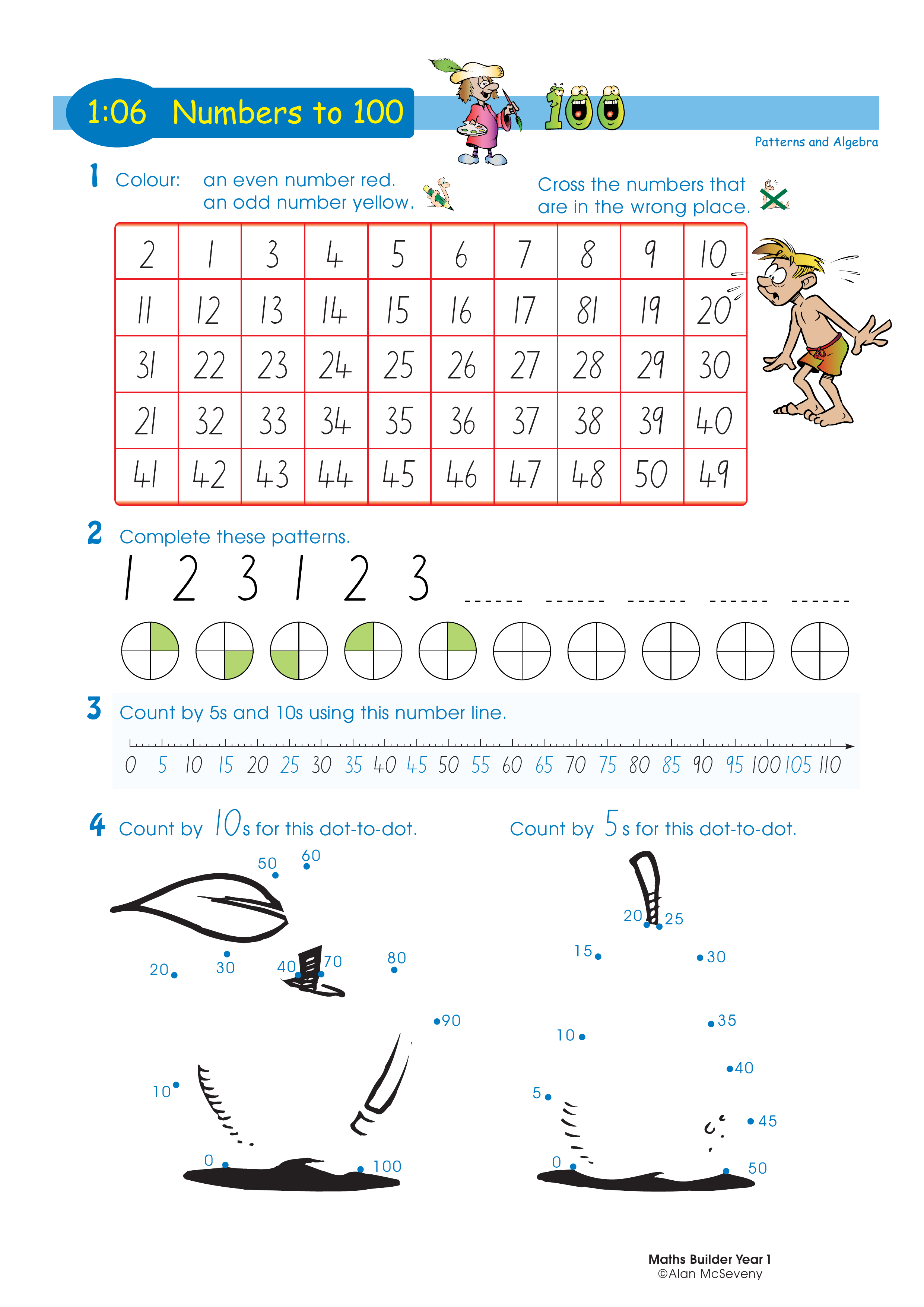 Numbers to 100 — worksheet preview