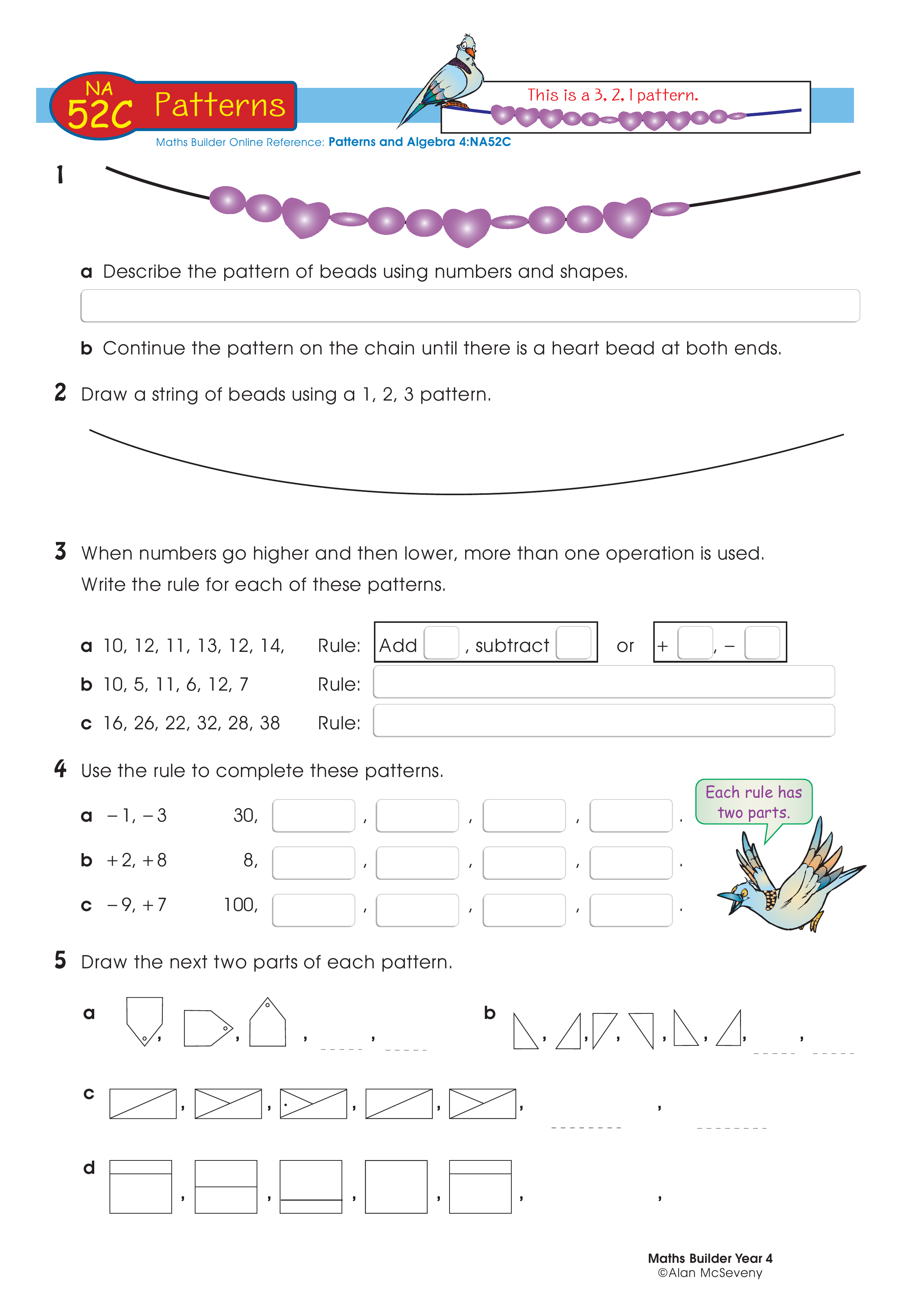 Patterns — worksheet preview