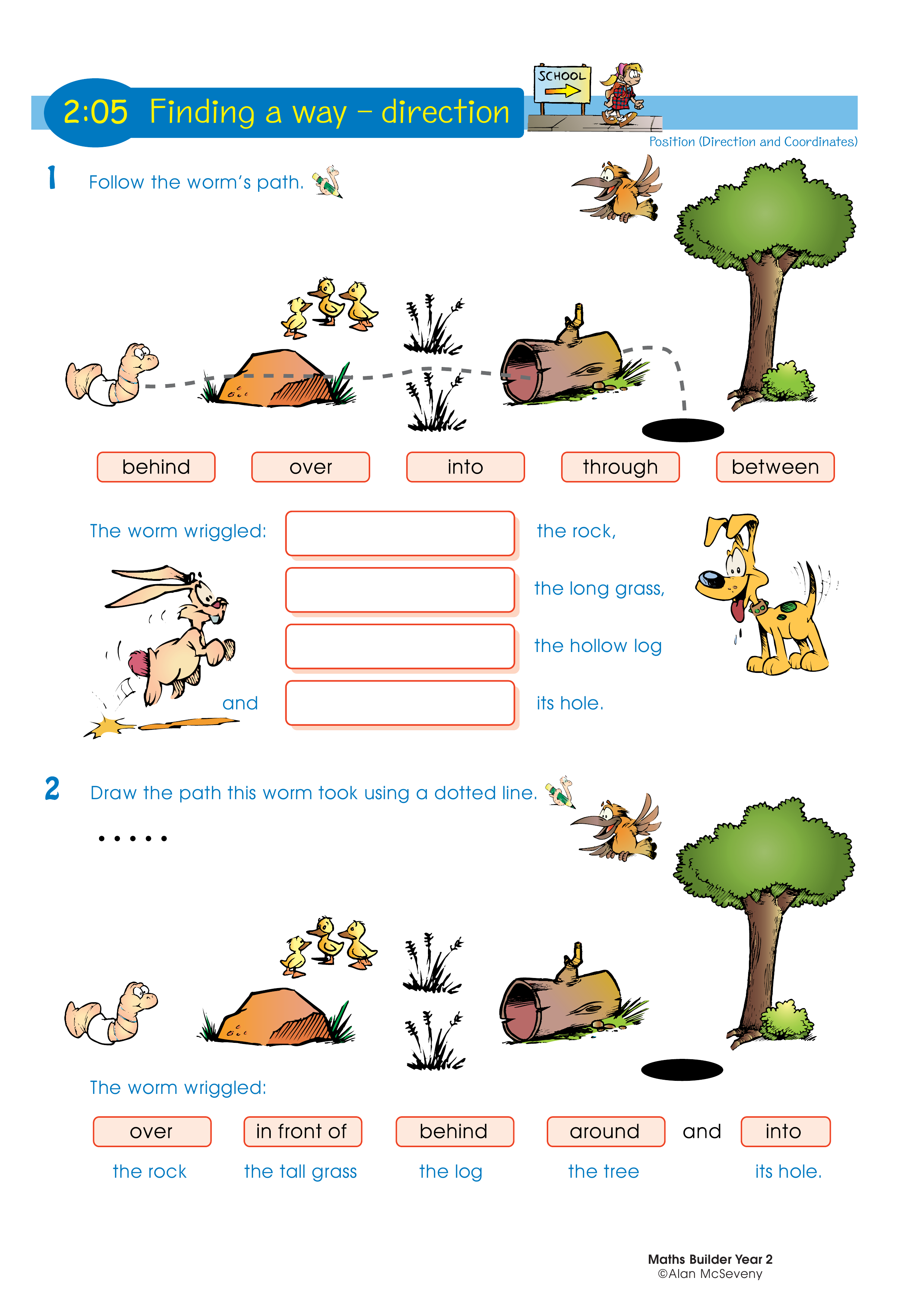 Finding a way - direction — worksheet preview