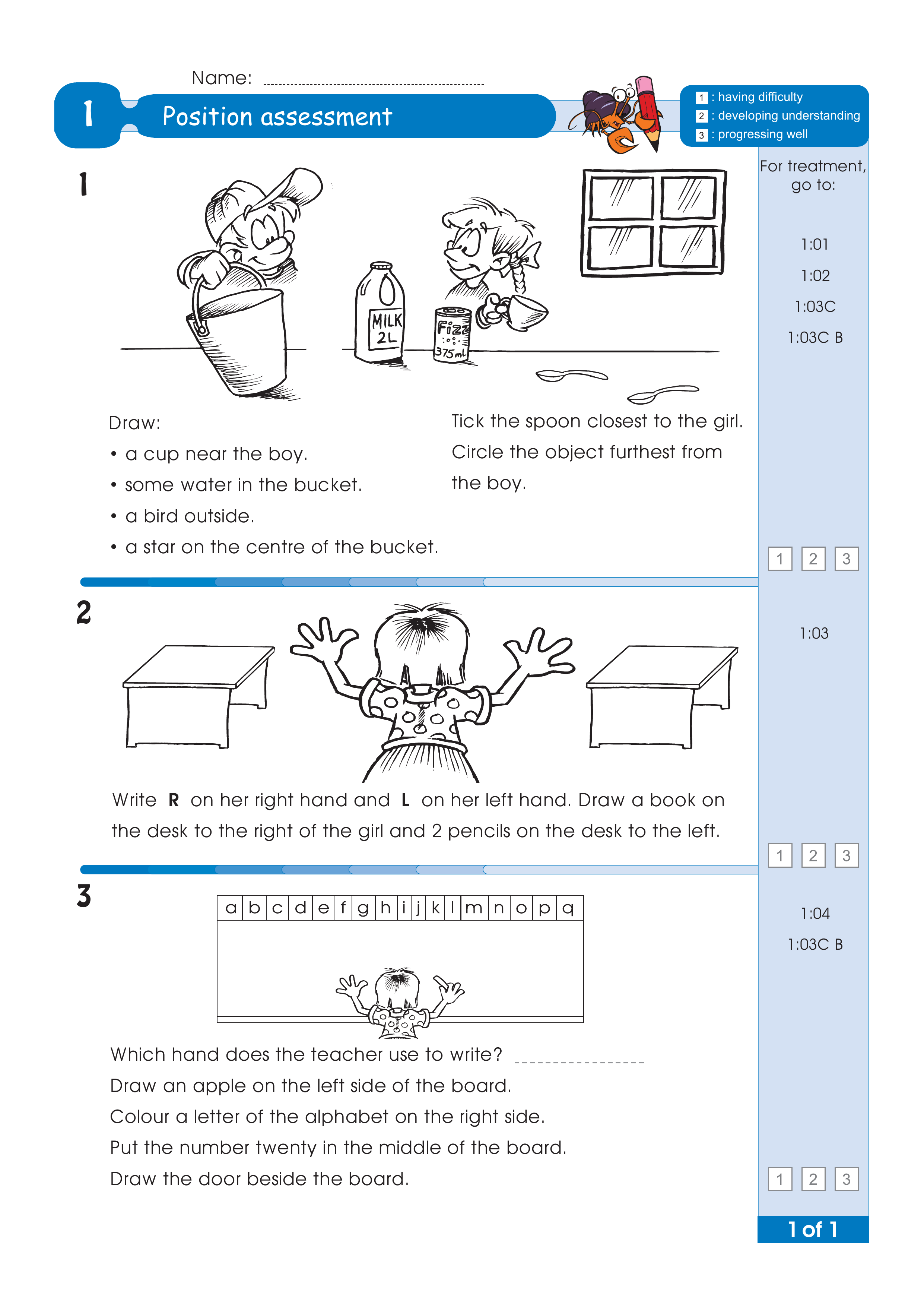 Assessment for the whole of Level 1 — worksheet preview