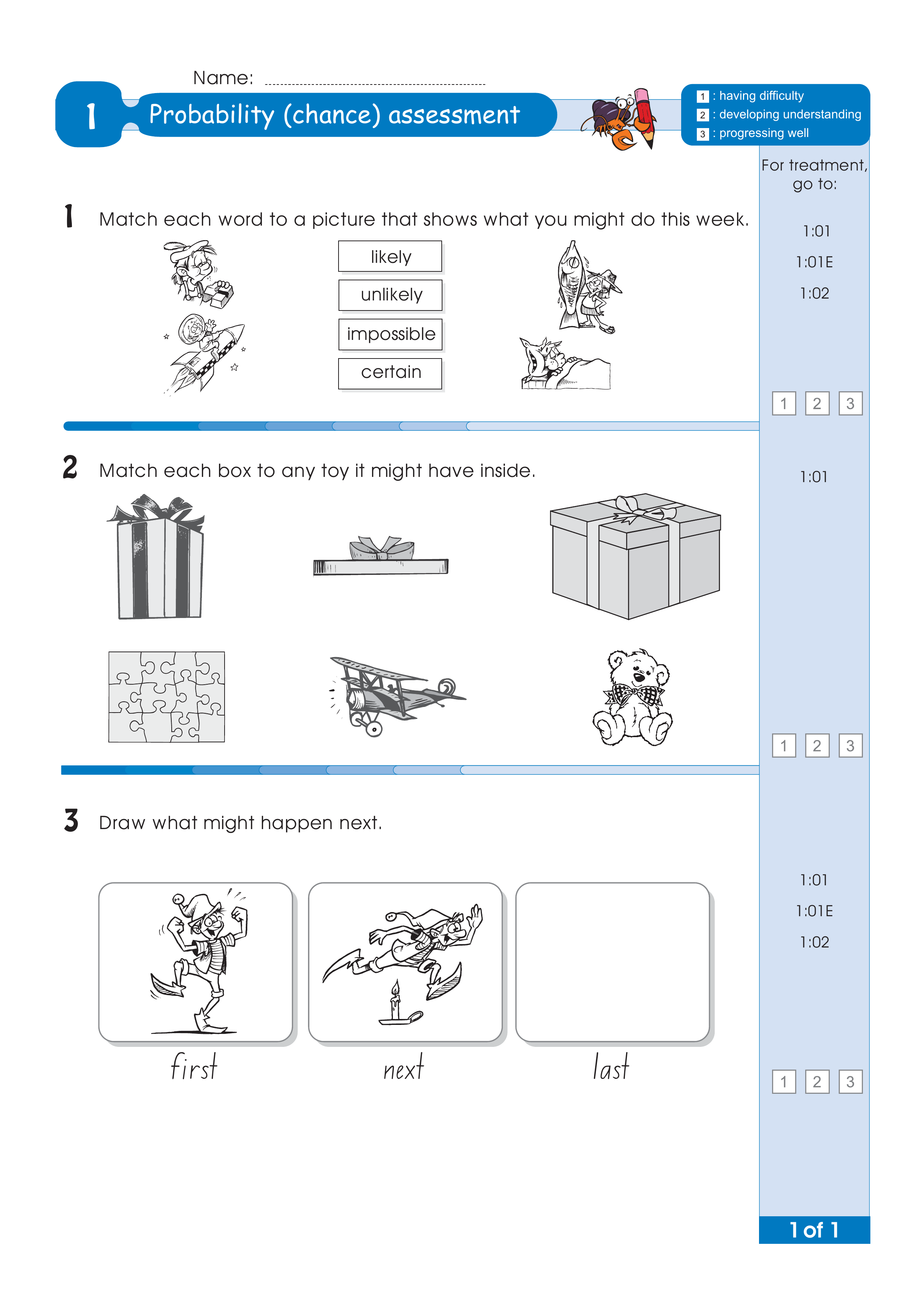 Assessment for the whole of Level 1 — worksheet preview