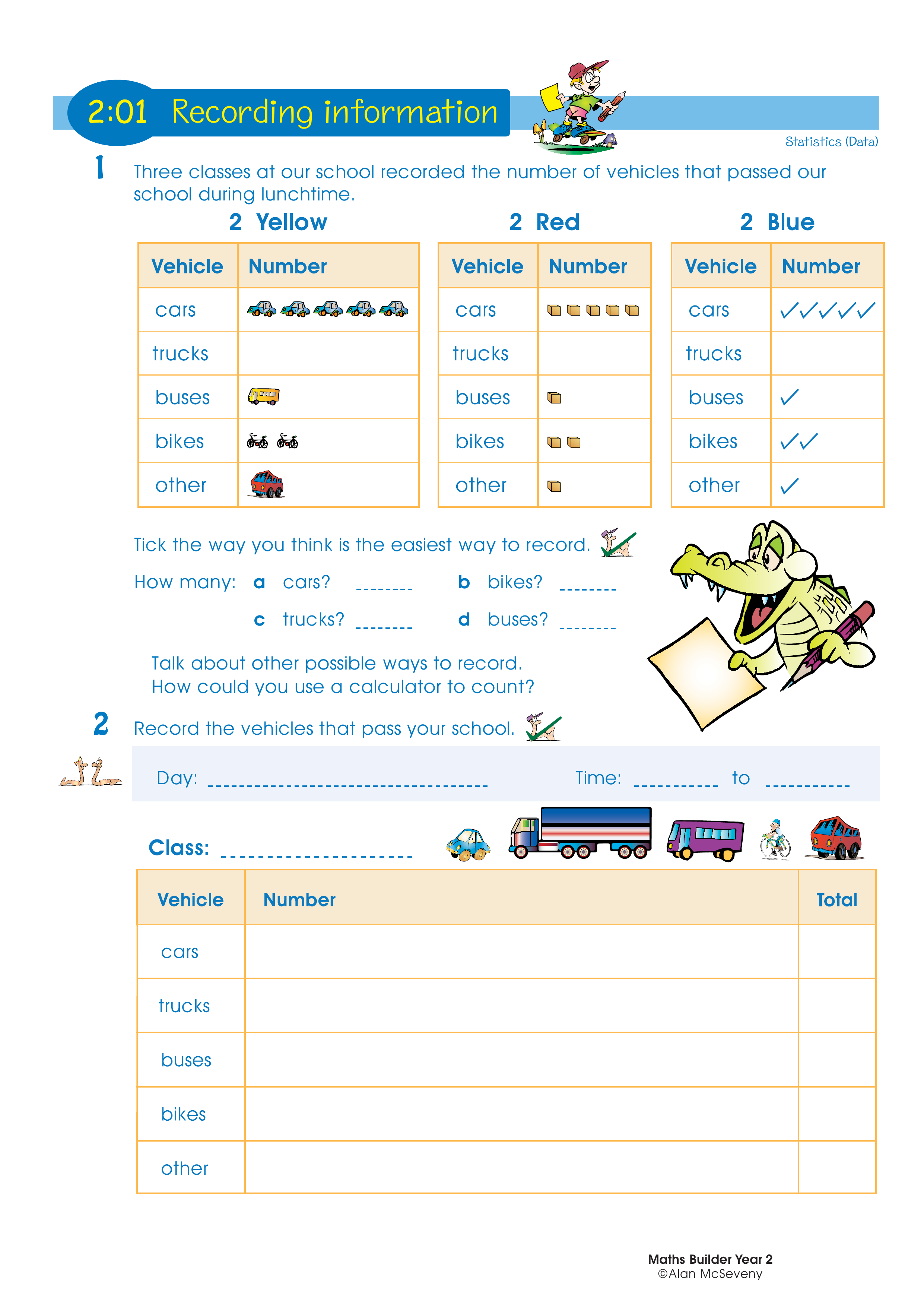 Recording information — worksheet preview