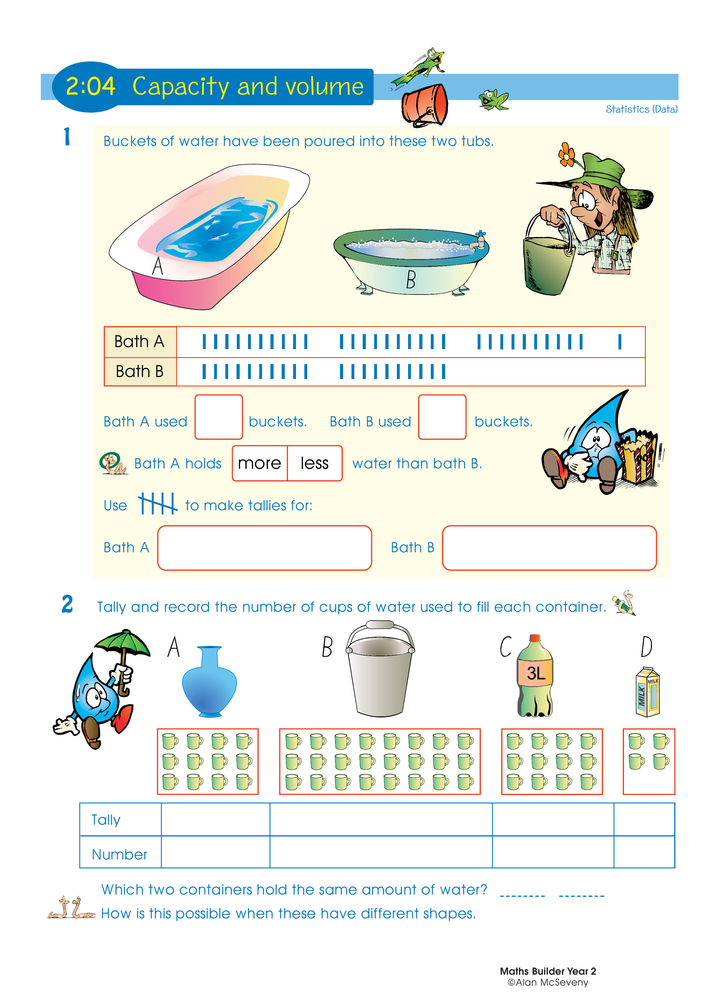 Capacity and volume — worksheet preview