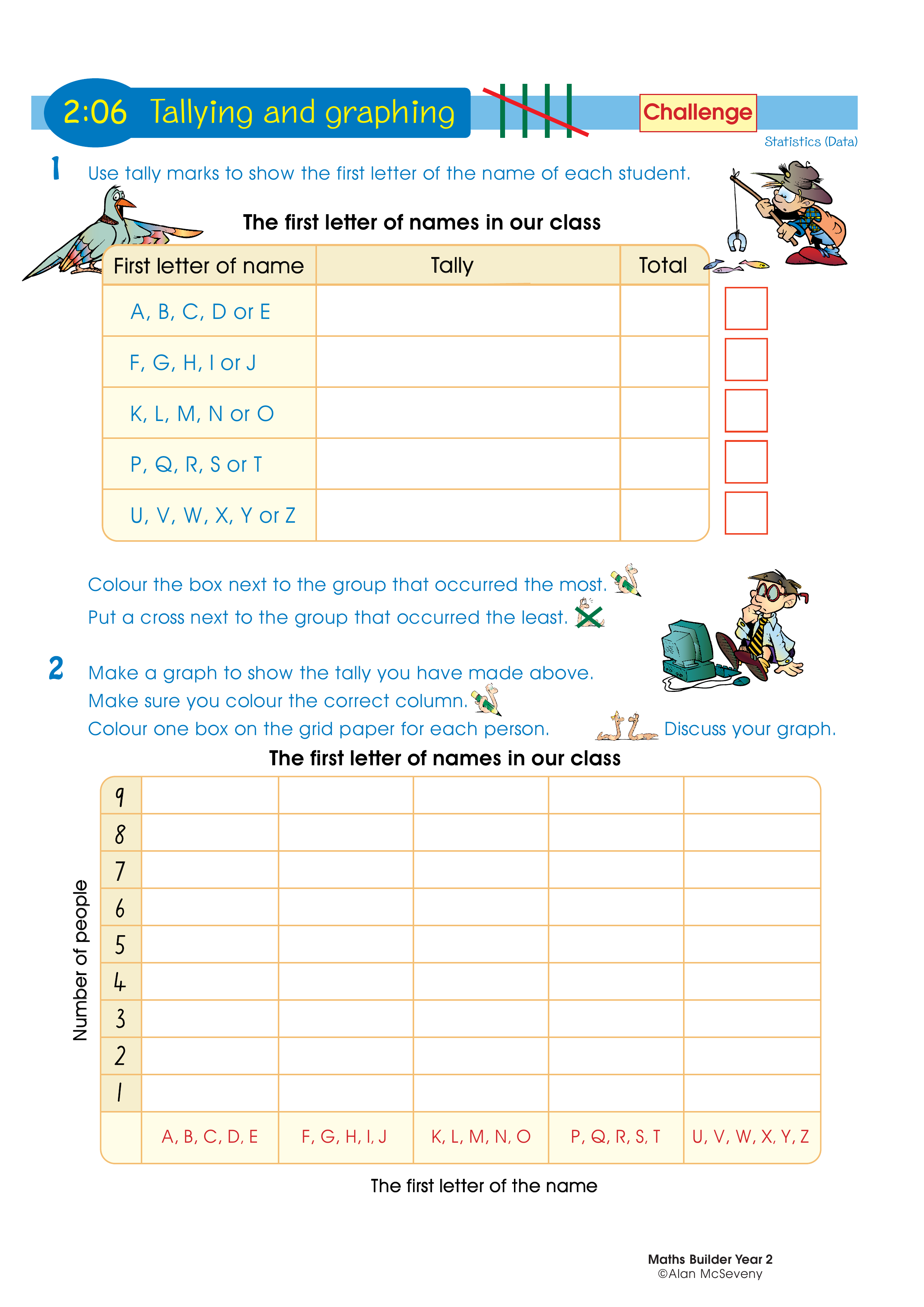 Tallying and graphing — worksheet preview