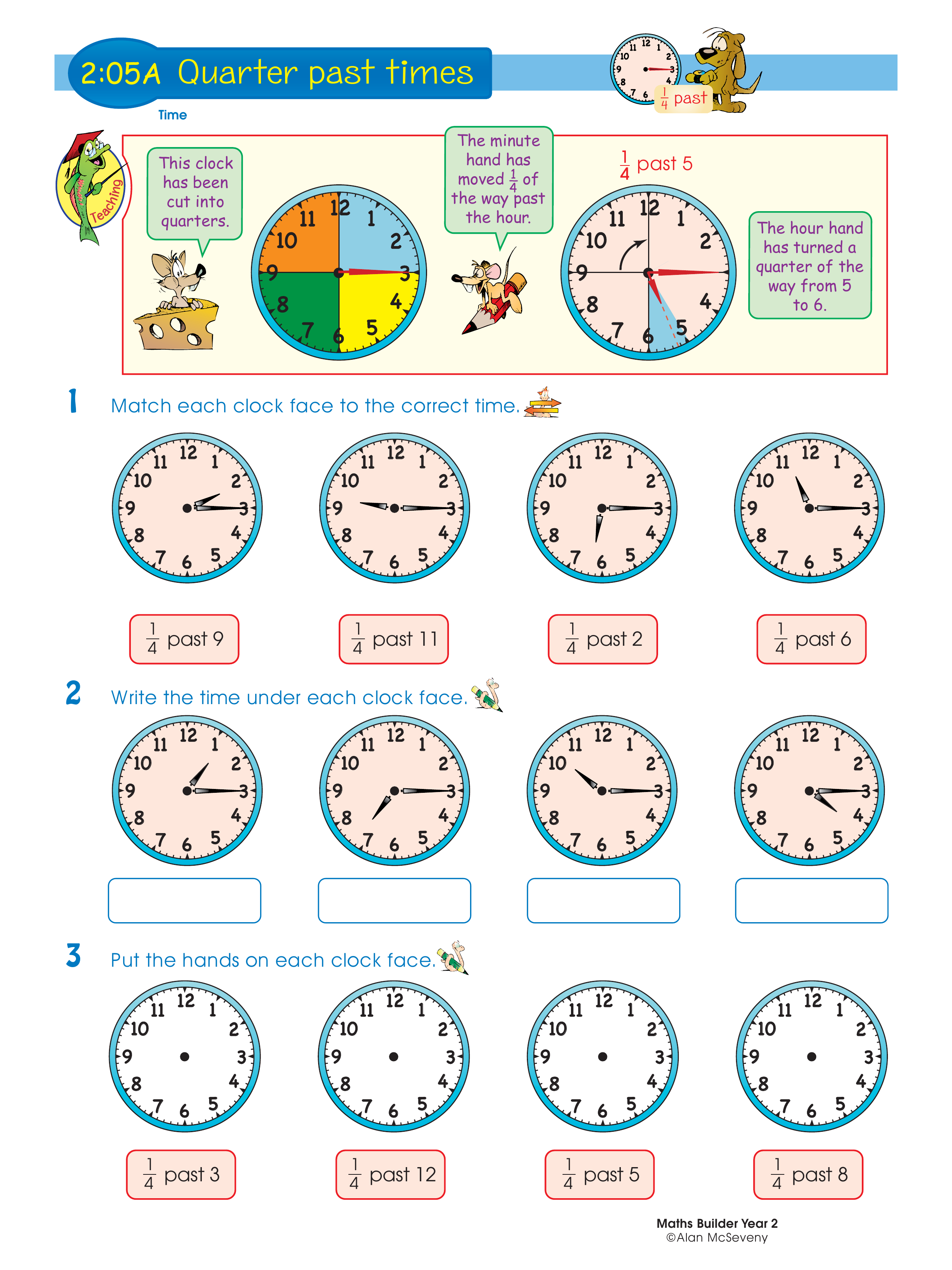 Quarter past times — worksheet preview