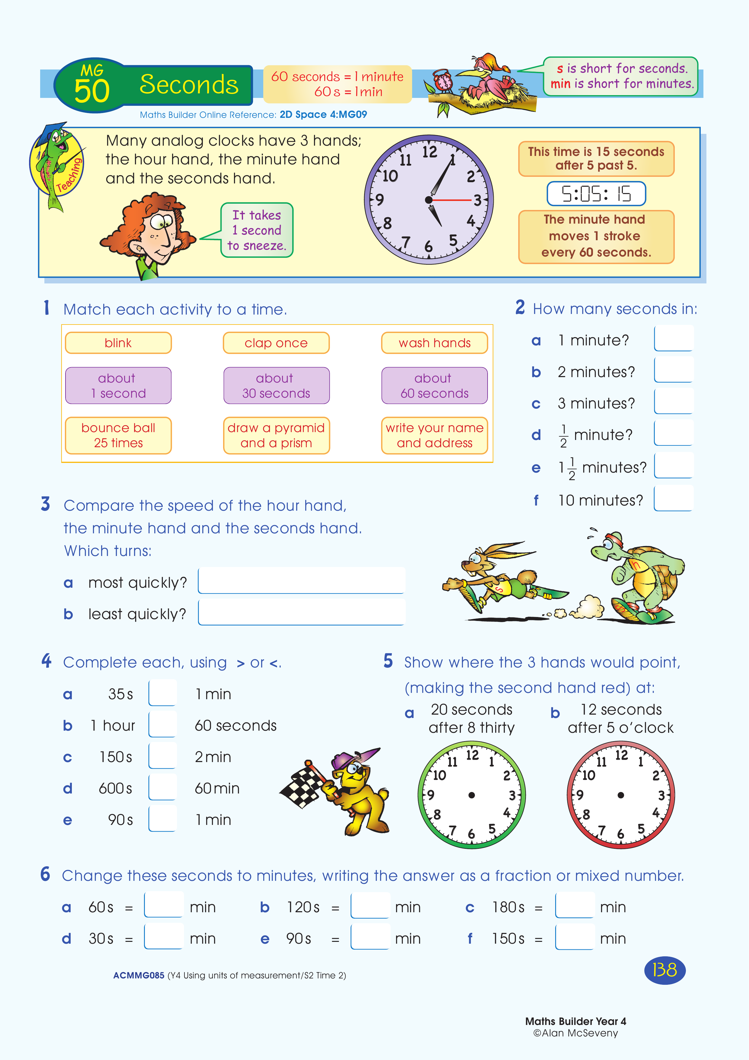 Seconds — worksheet preview