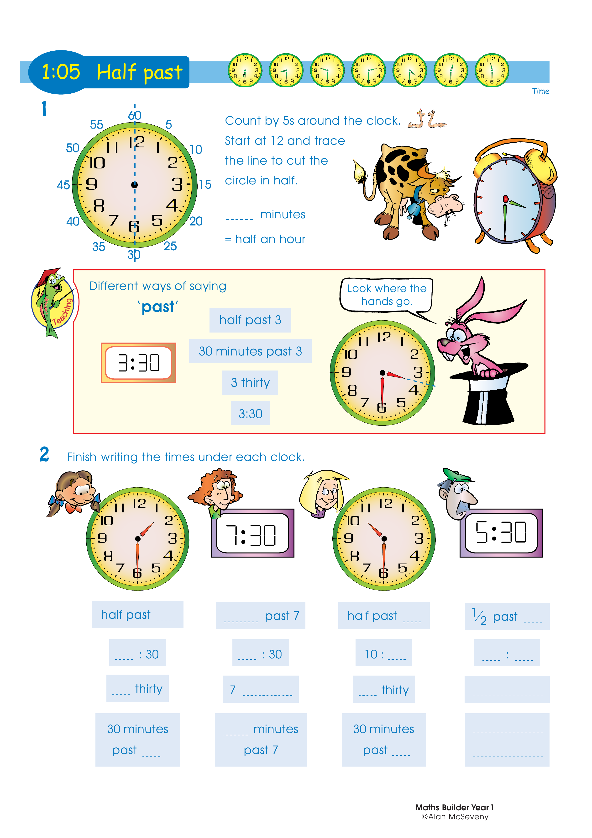 Half past — worksheet preview