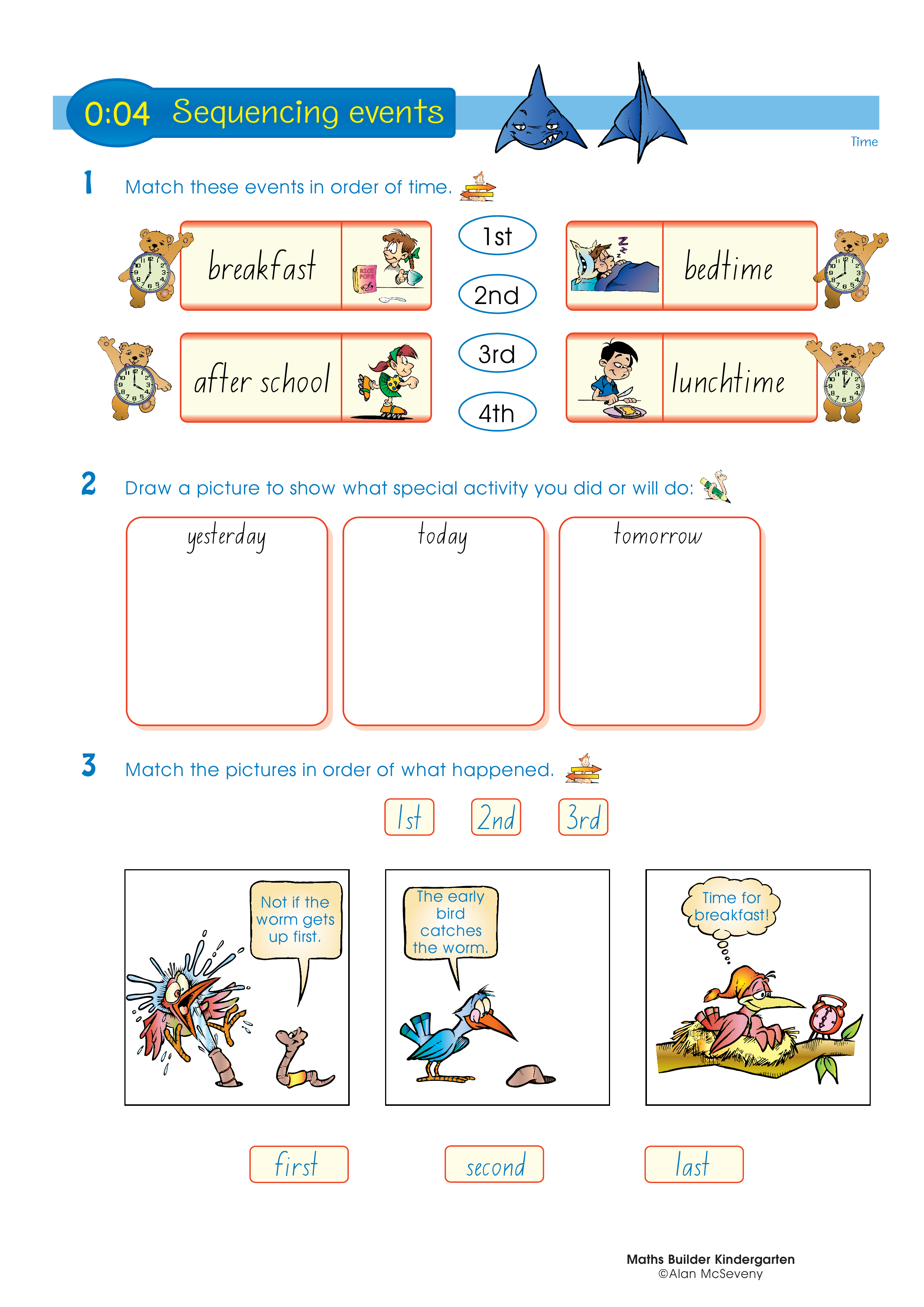 Sequencing events — worksheet preview