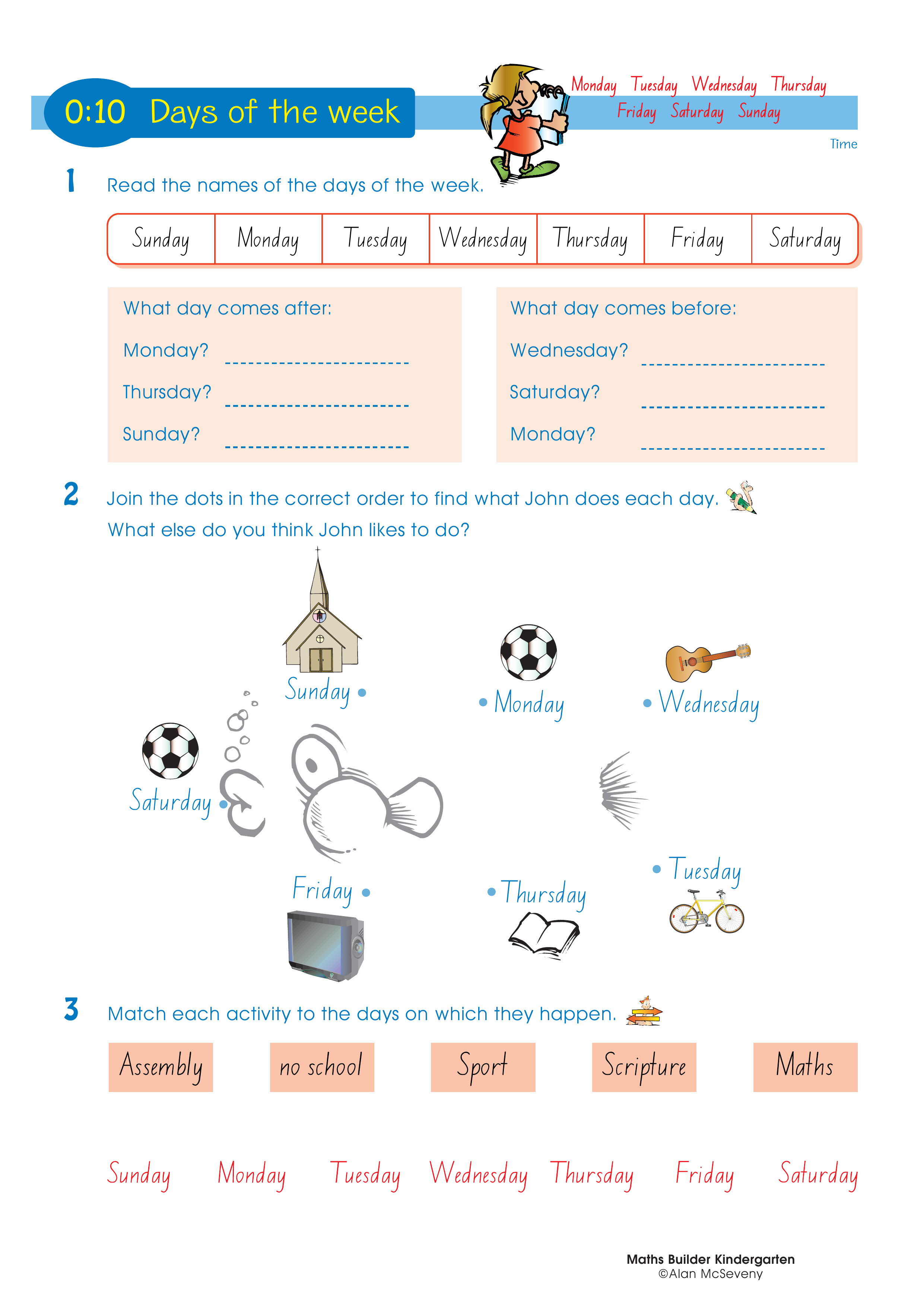 Days of the week — worksheet preview