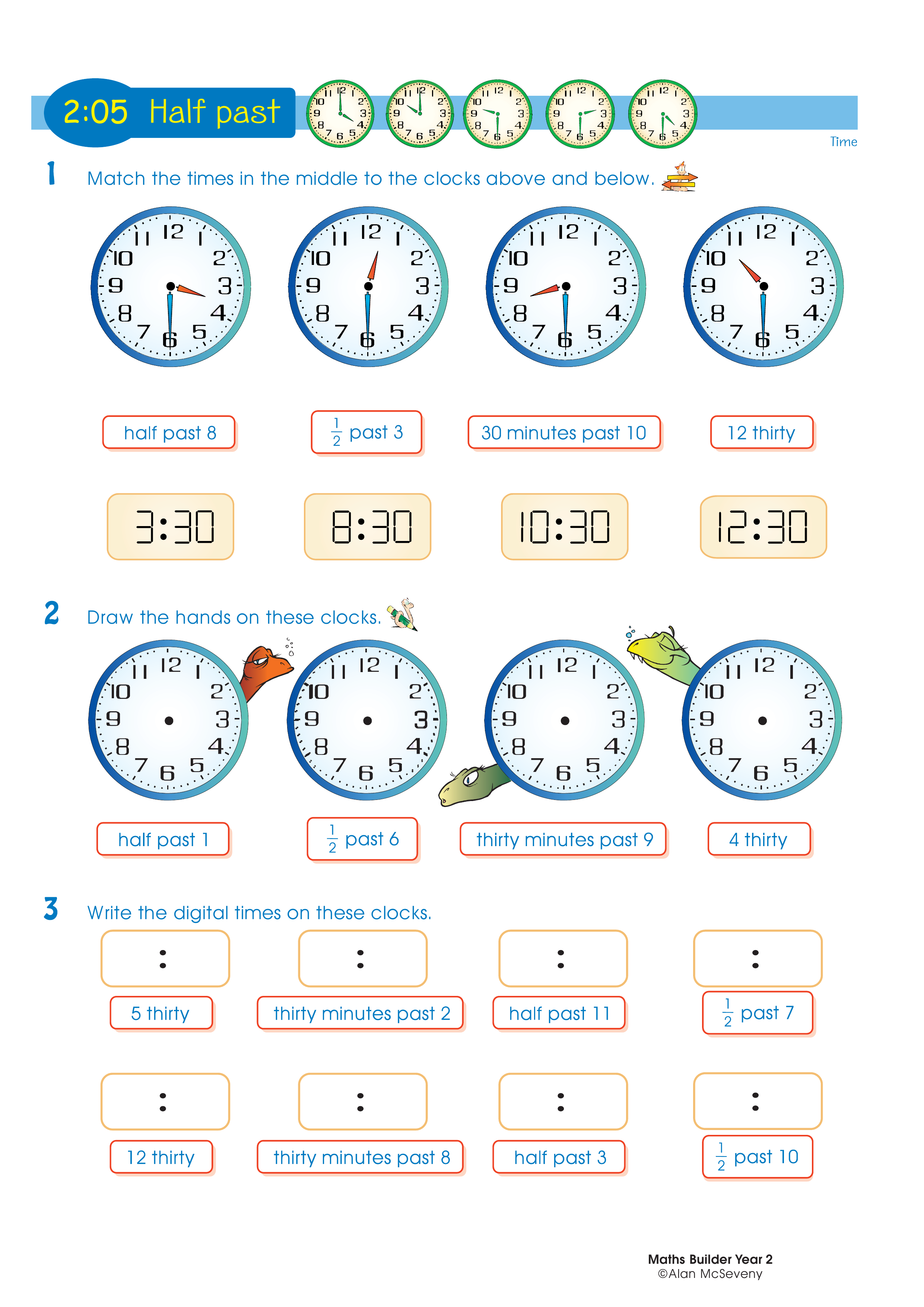 Half past — worksheet preview