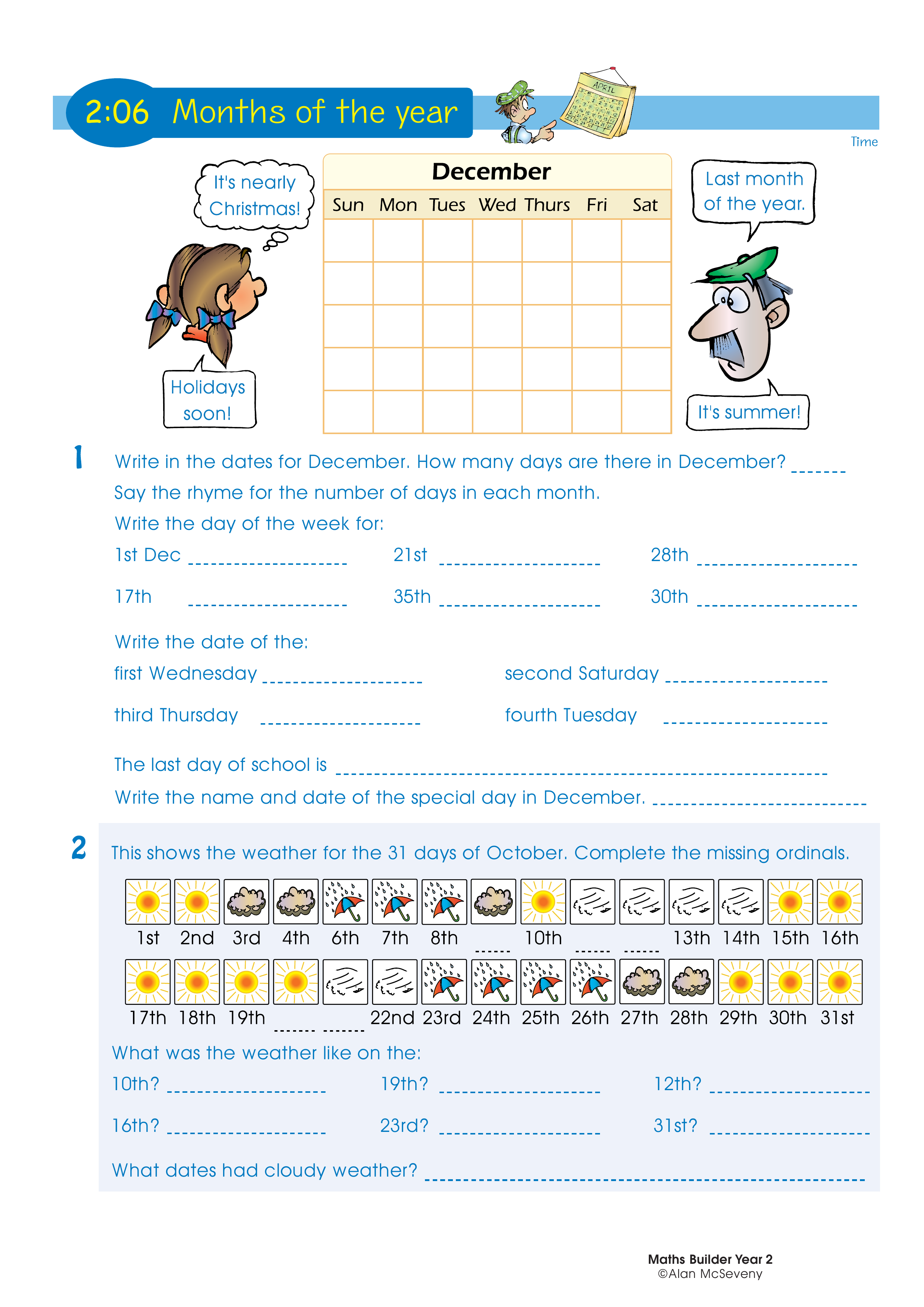 Months of the year — worksheet preview