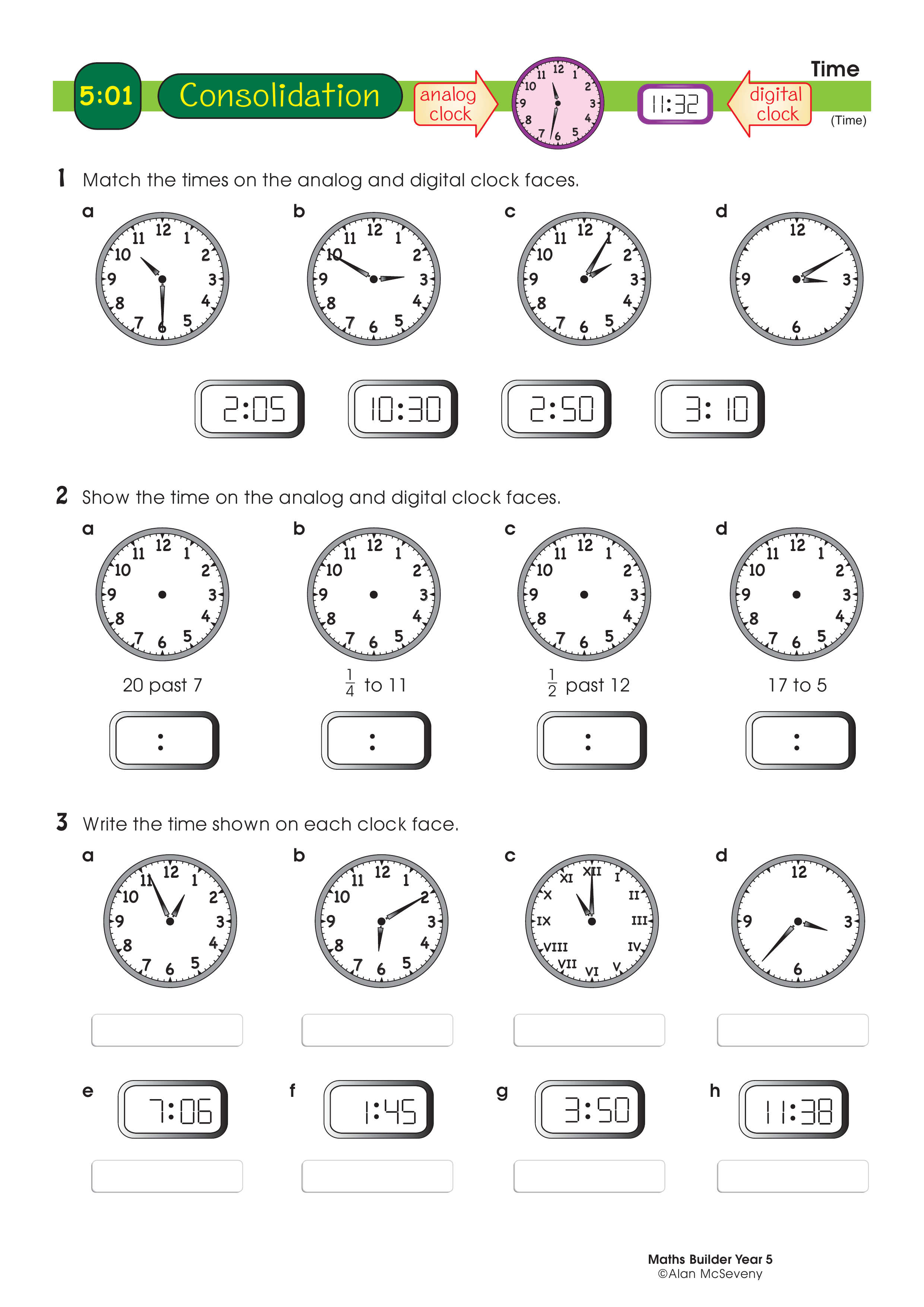 Time — worksheet preview