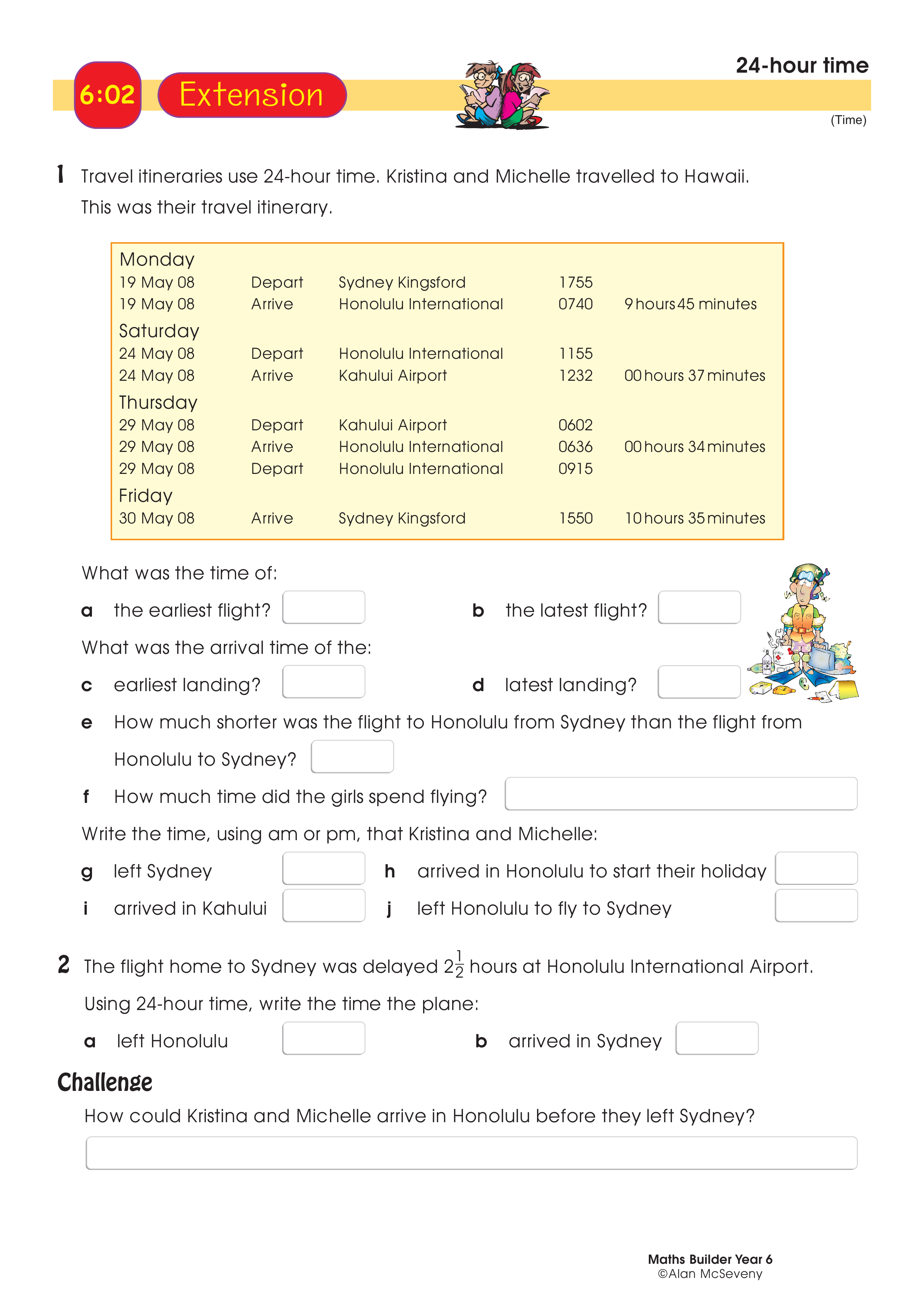 24-hour time — worksheet preview