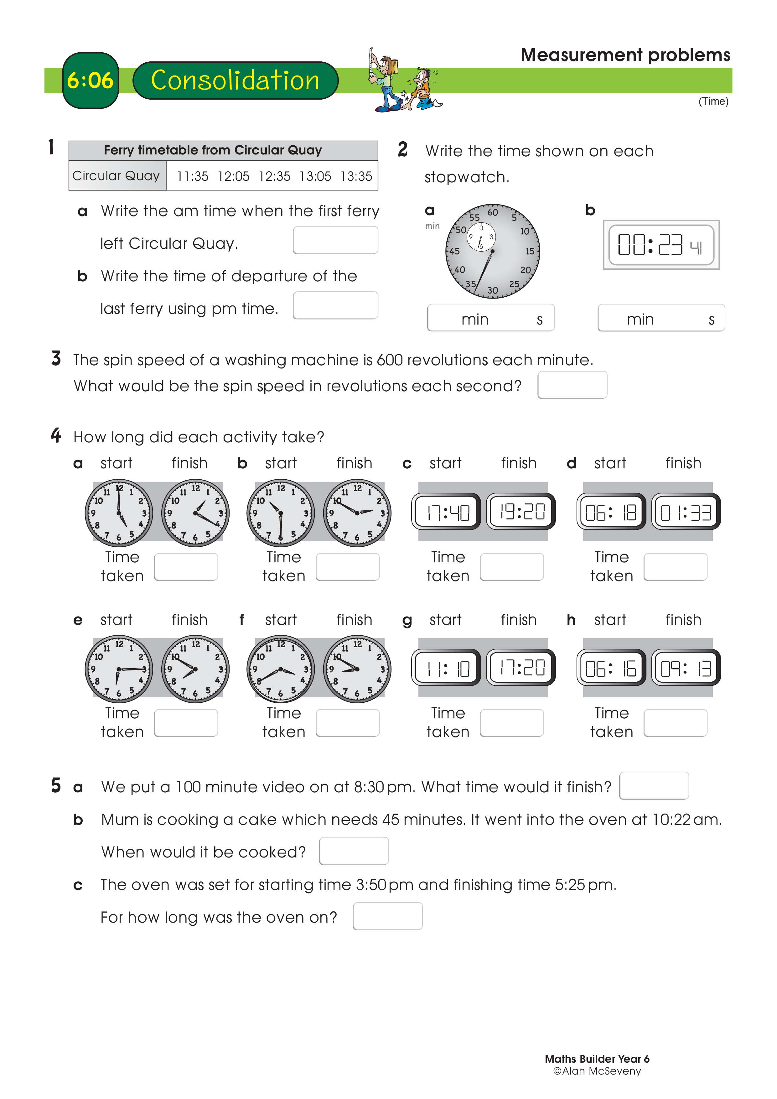 Measurement problems — worksheet preview