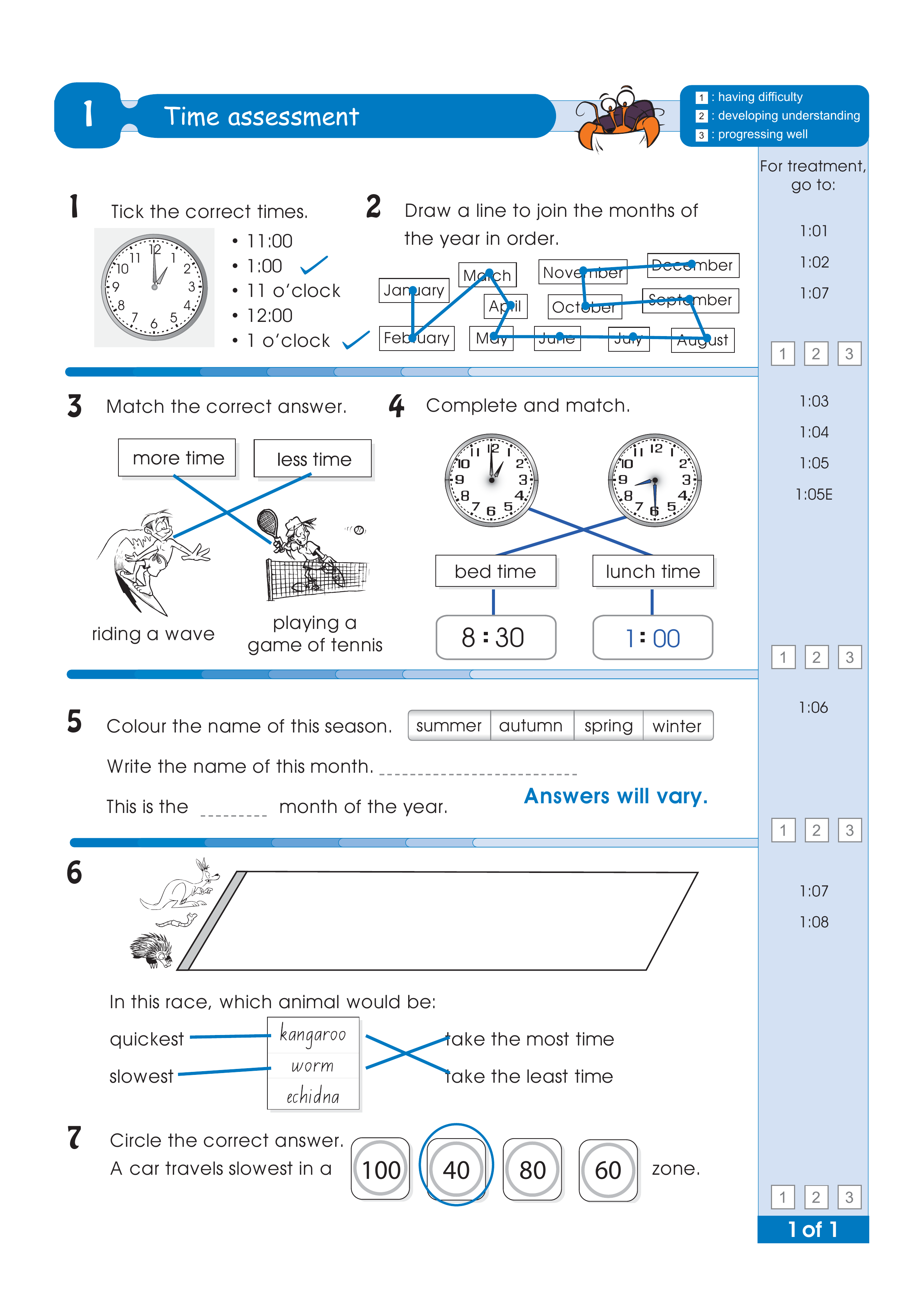 Assessment test answers — worksheet preview