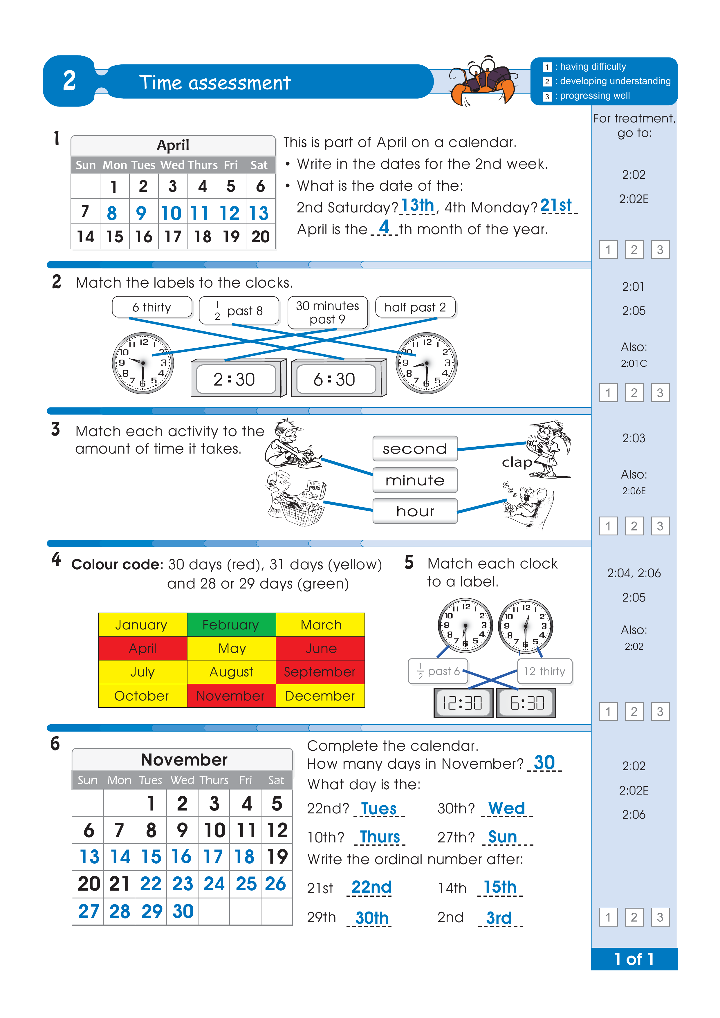 Assessment test answers — worksheet preview