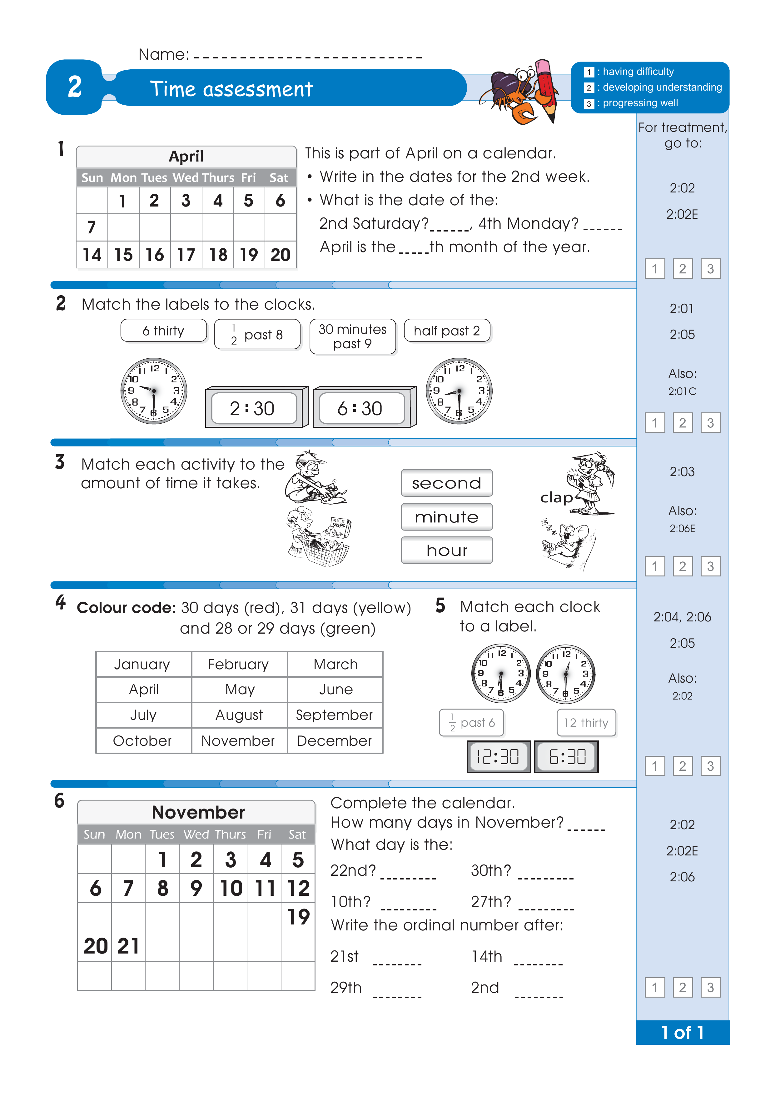 Assessment for the whole of Level 2 — worksheet preview