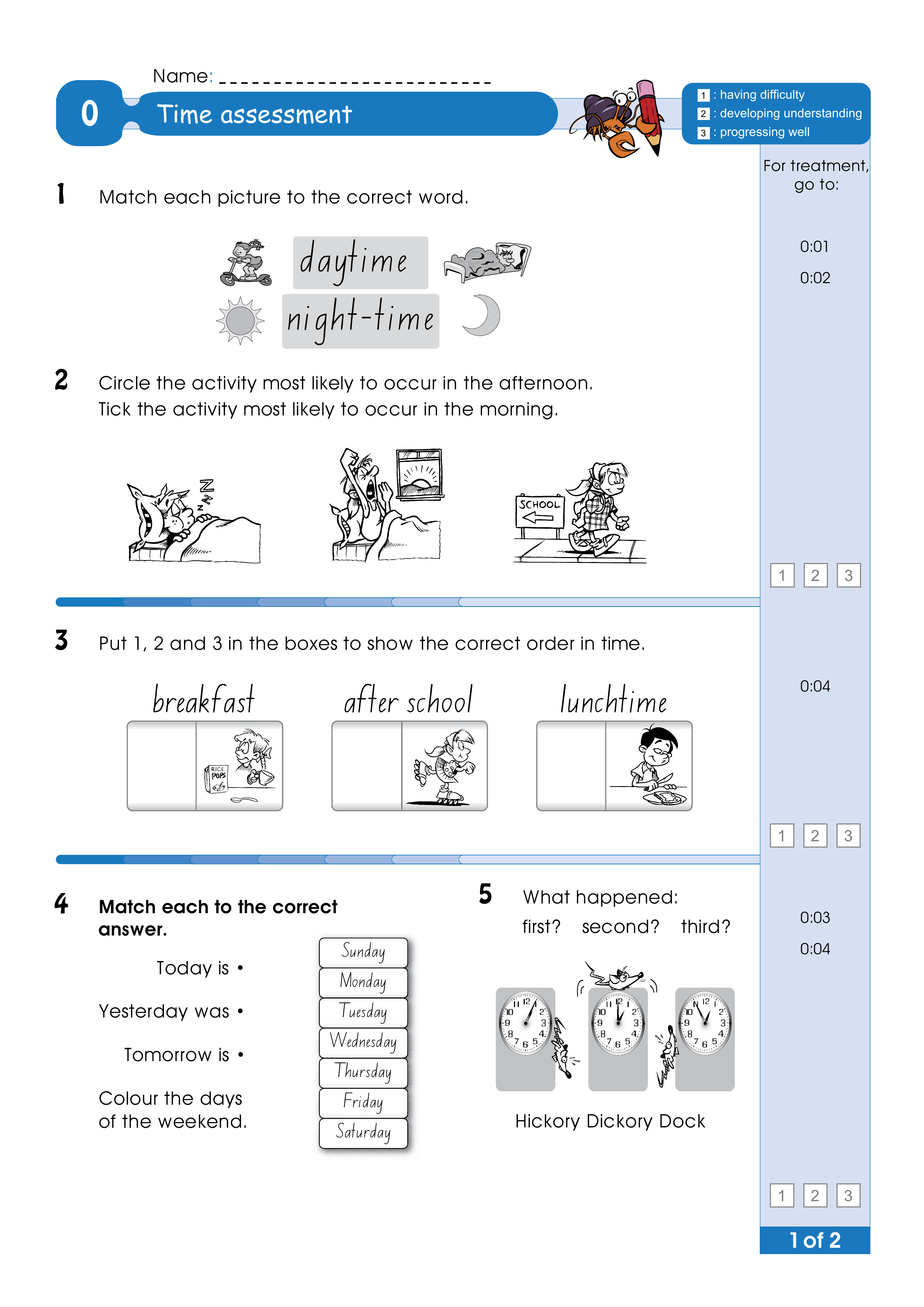 Assessment for the whole of Level 0 — worksheet preview