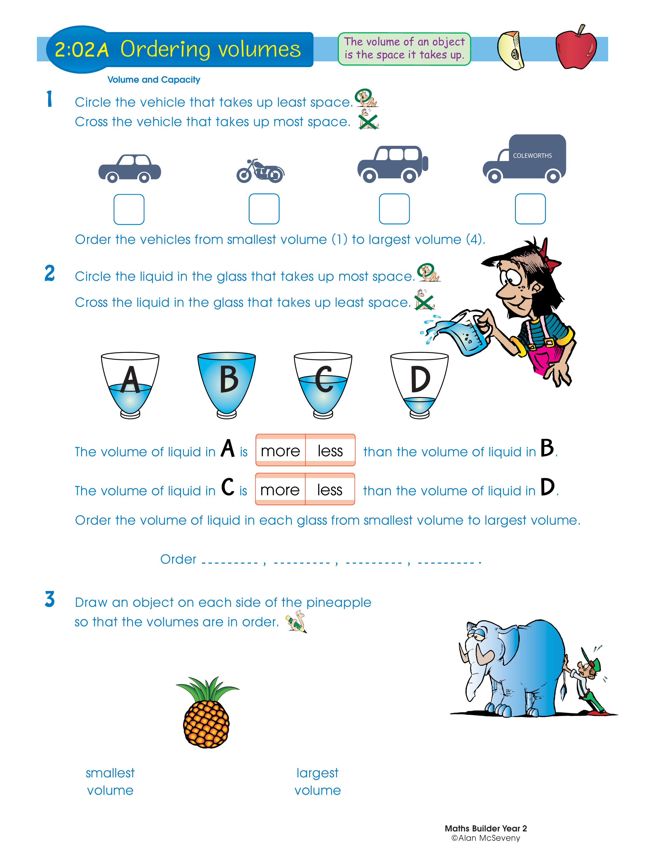 Ordering volumes — worksheet preview