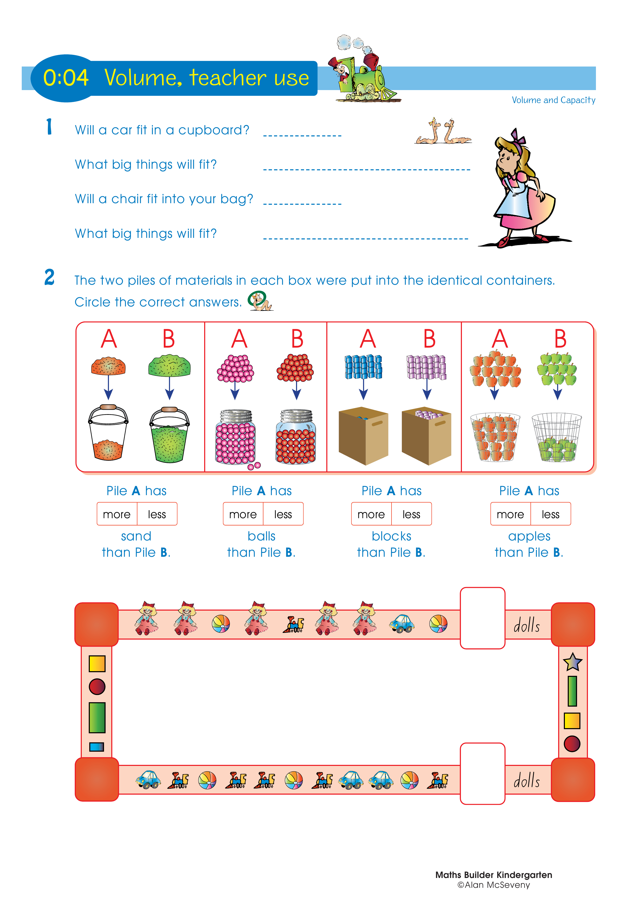 Volume, teacher use — worksheet preview