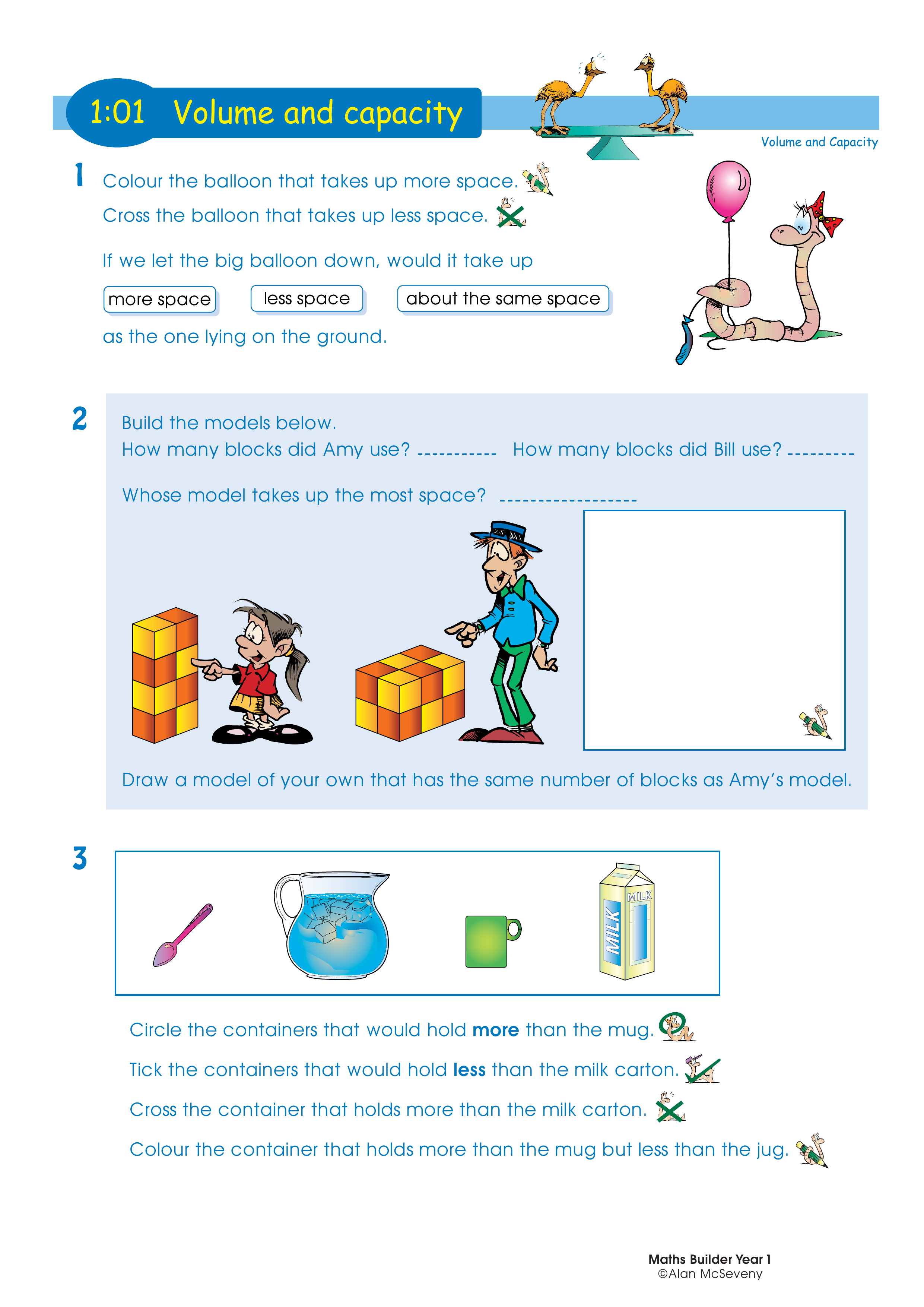 Volume and capacity — worksheet preview