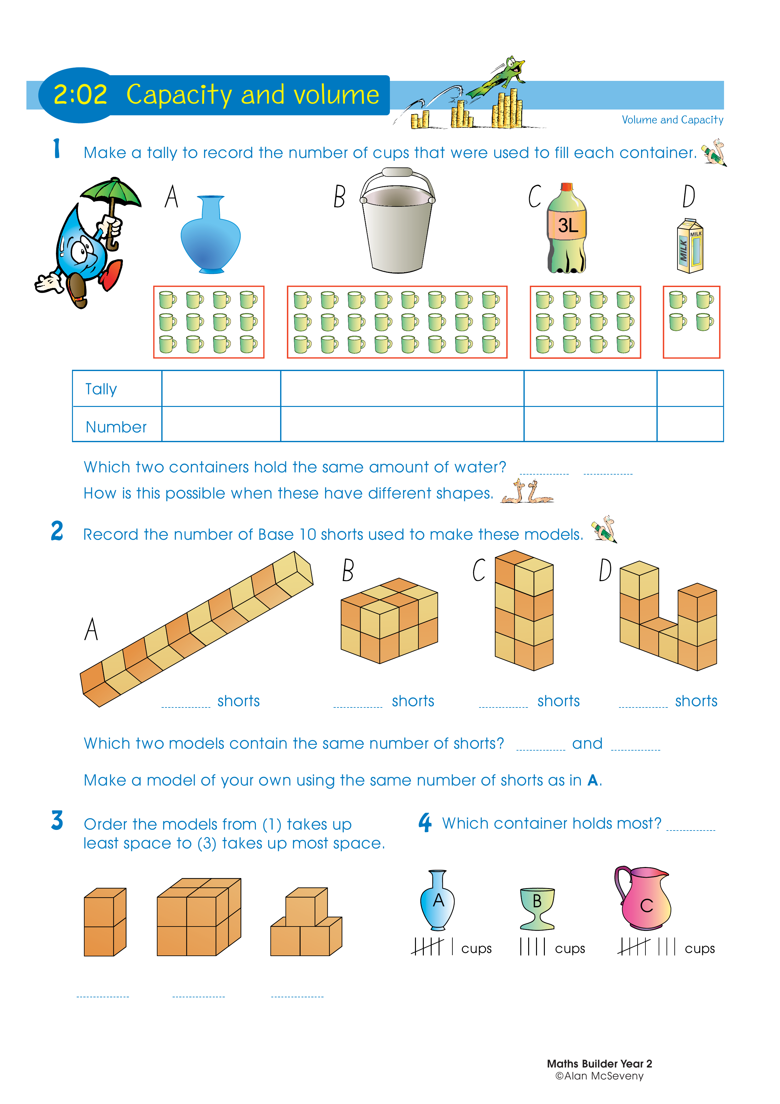 Capacity and volume — worksheet preview