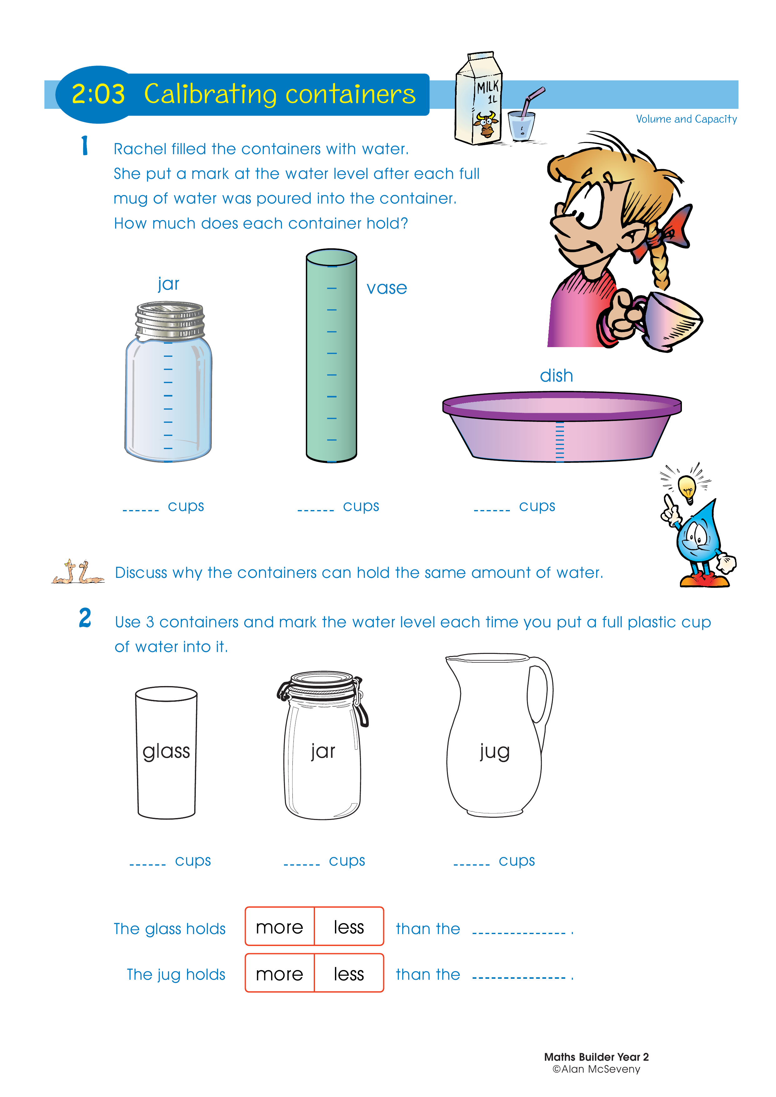 Calibrating containers — worksheet preview