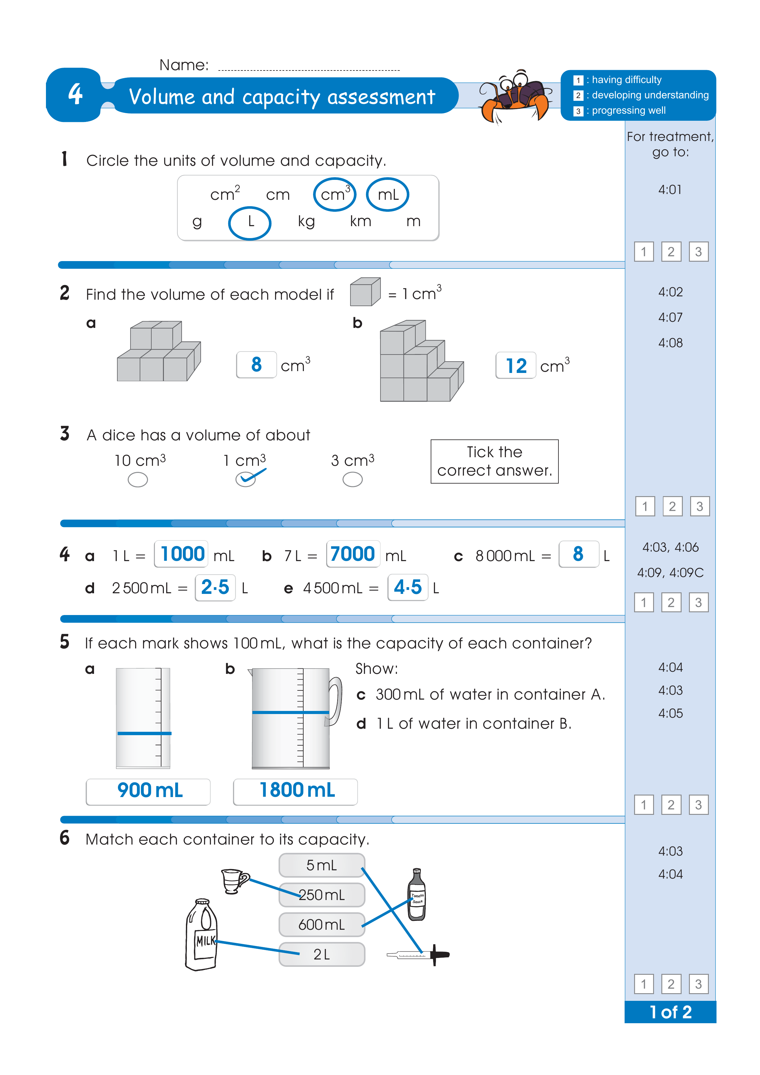 Assessment test answers — worksheet preview