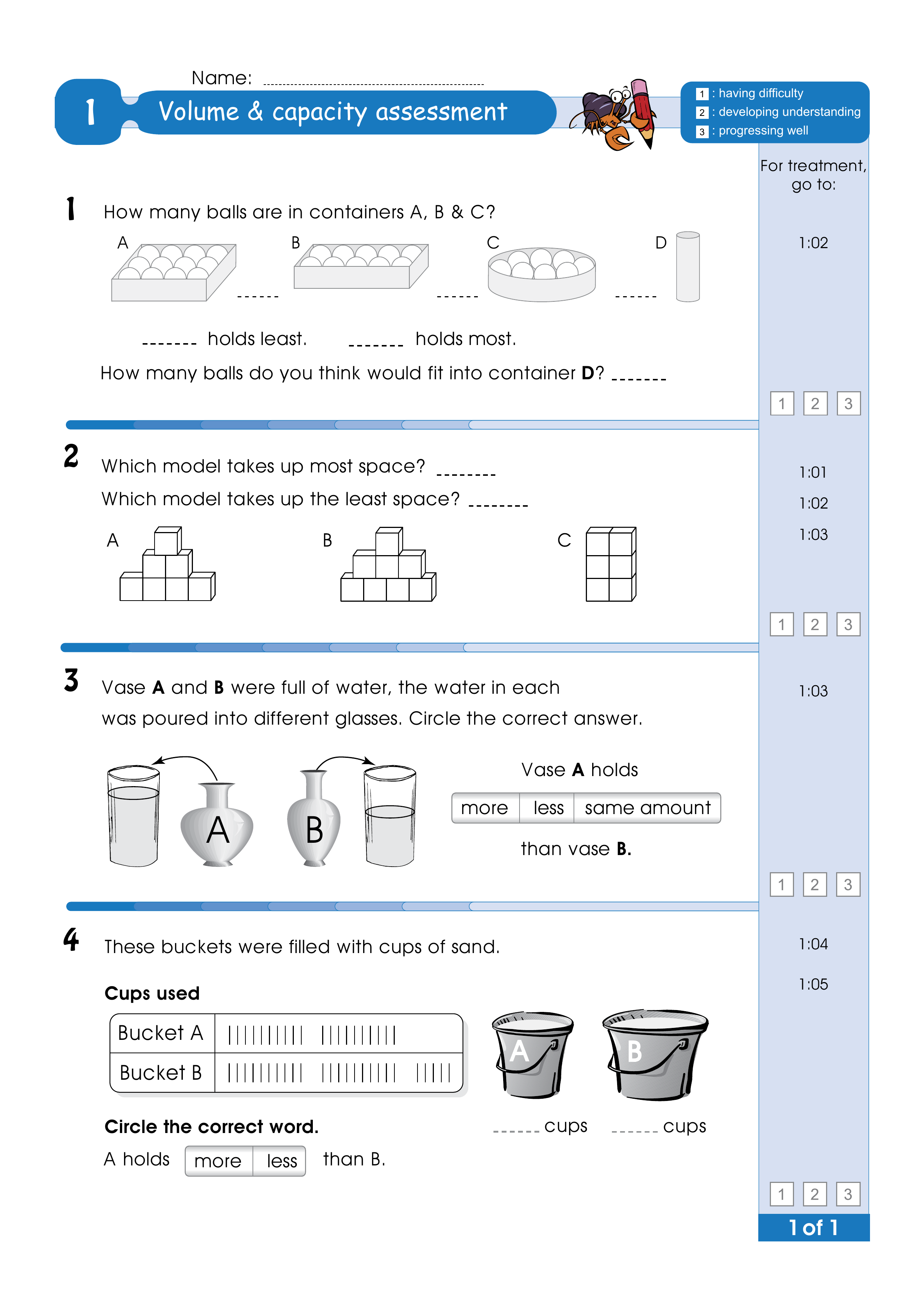 Assessment for the whole of Level 1 — worksheet preview
