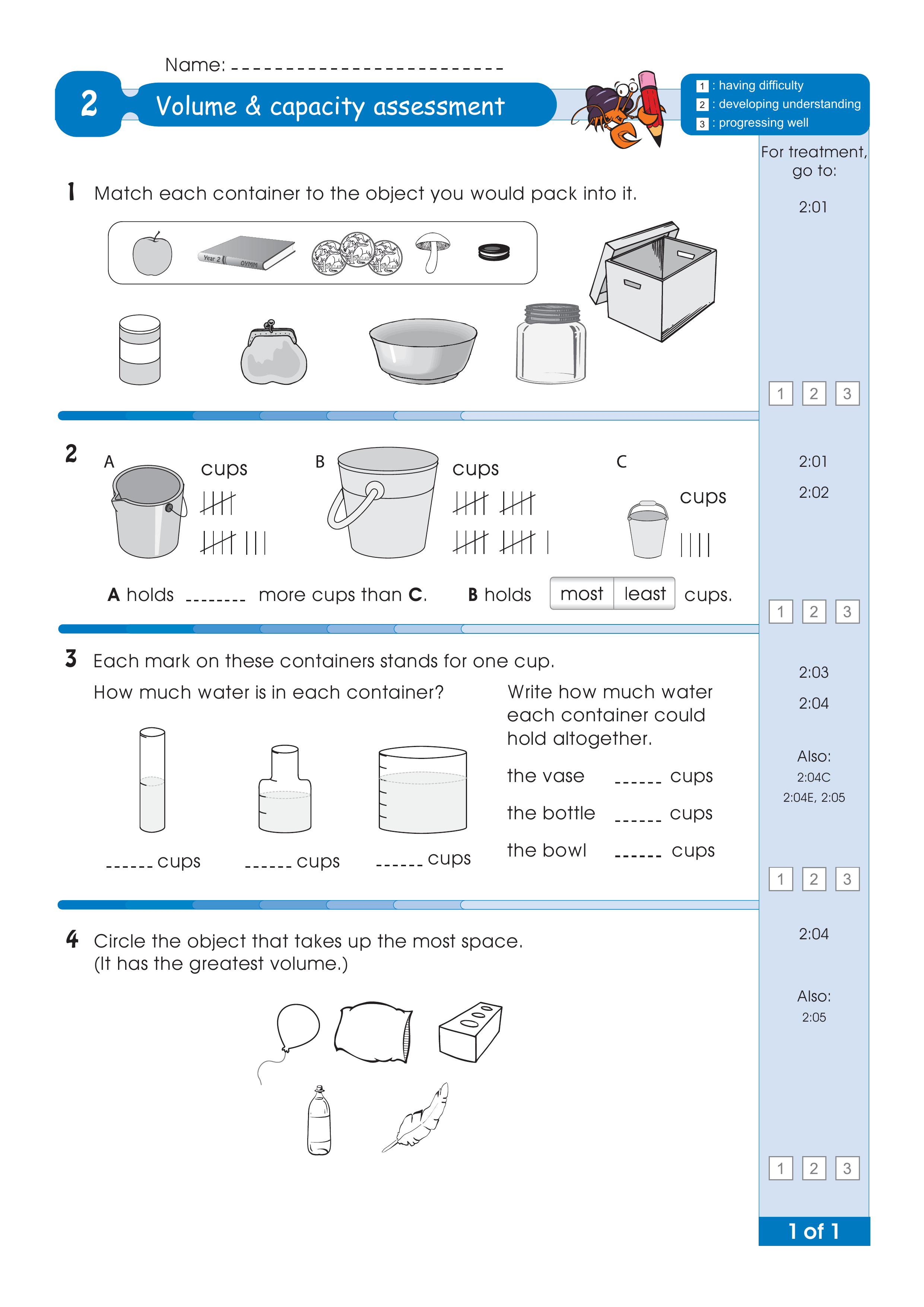 Assessment for the whole of Level 2 — worksheet preview