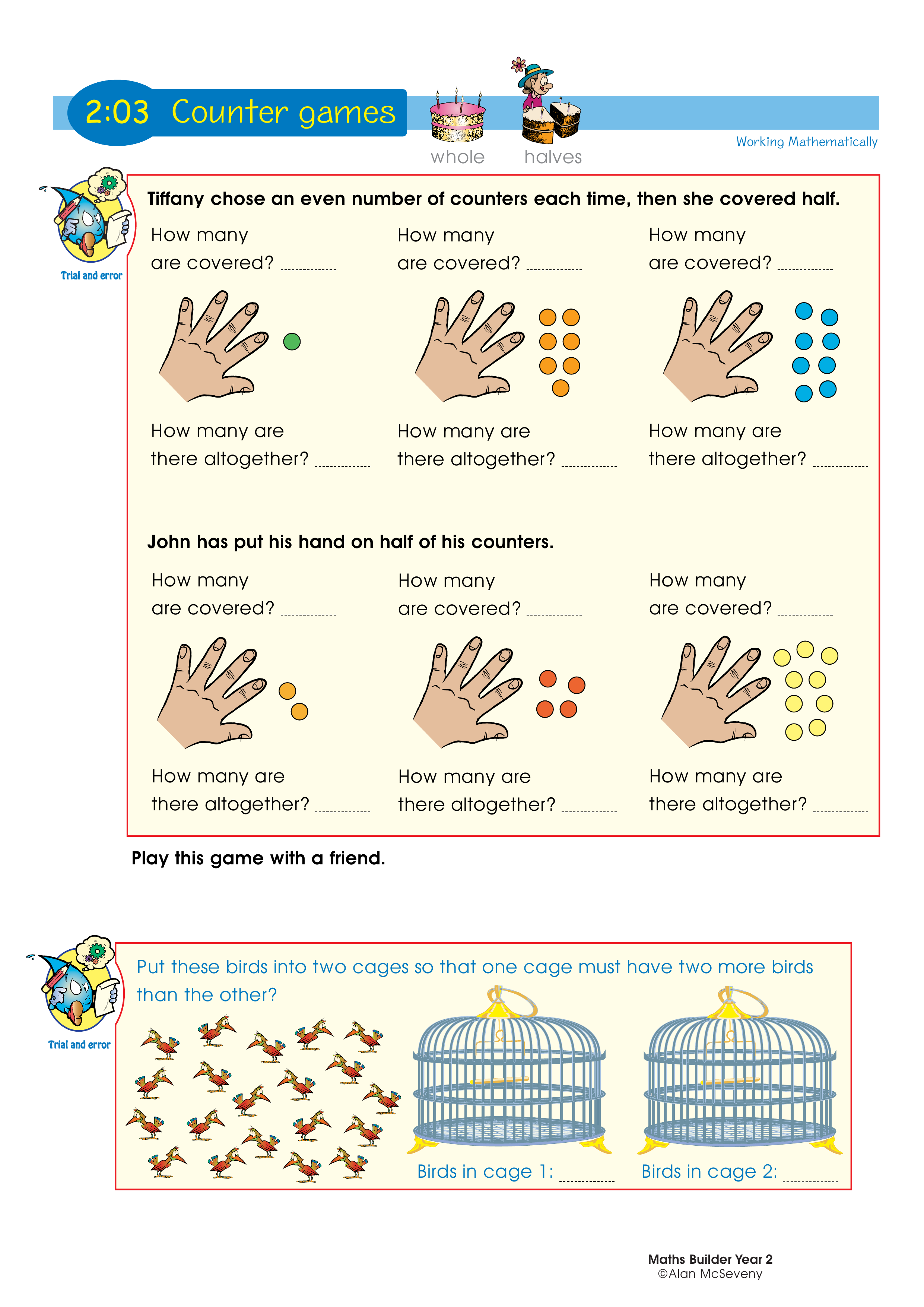 Counter games: halves — worksheet preview