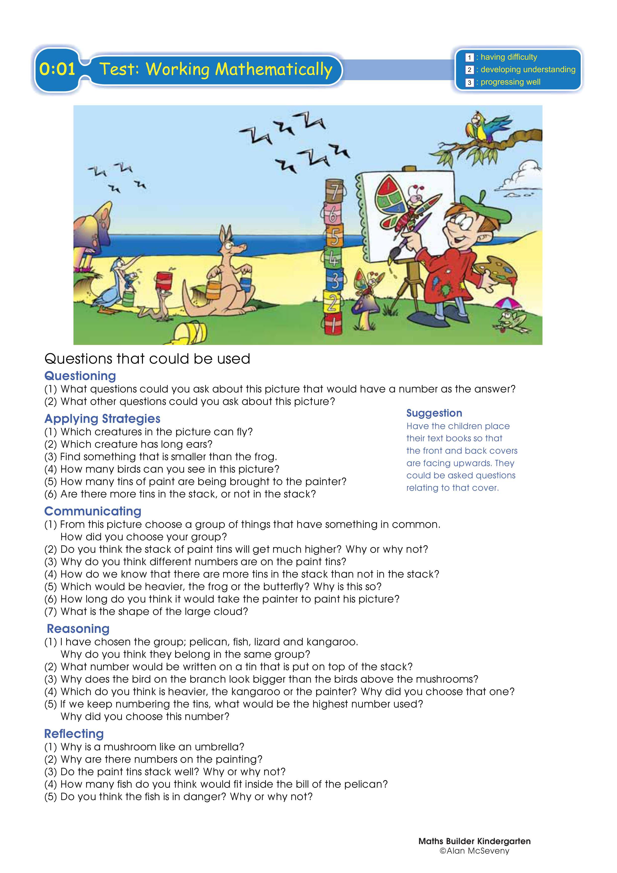 Test: Working Mathematically — worksheet preview