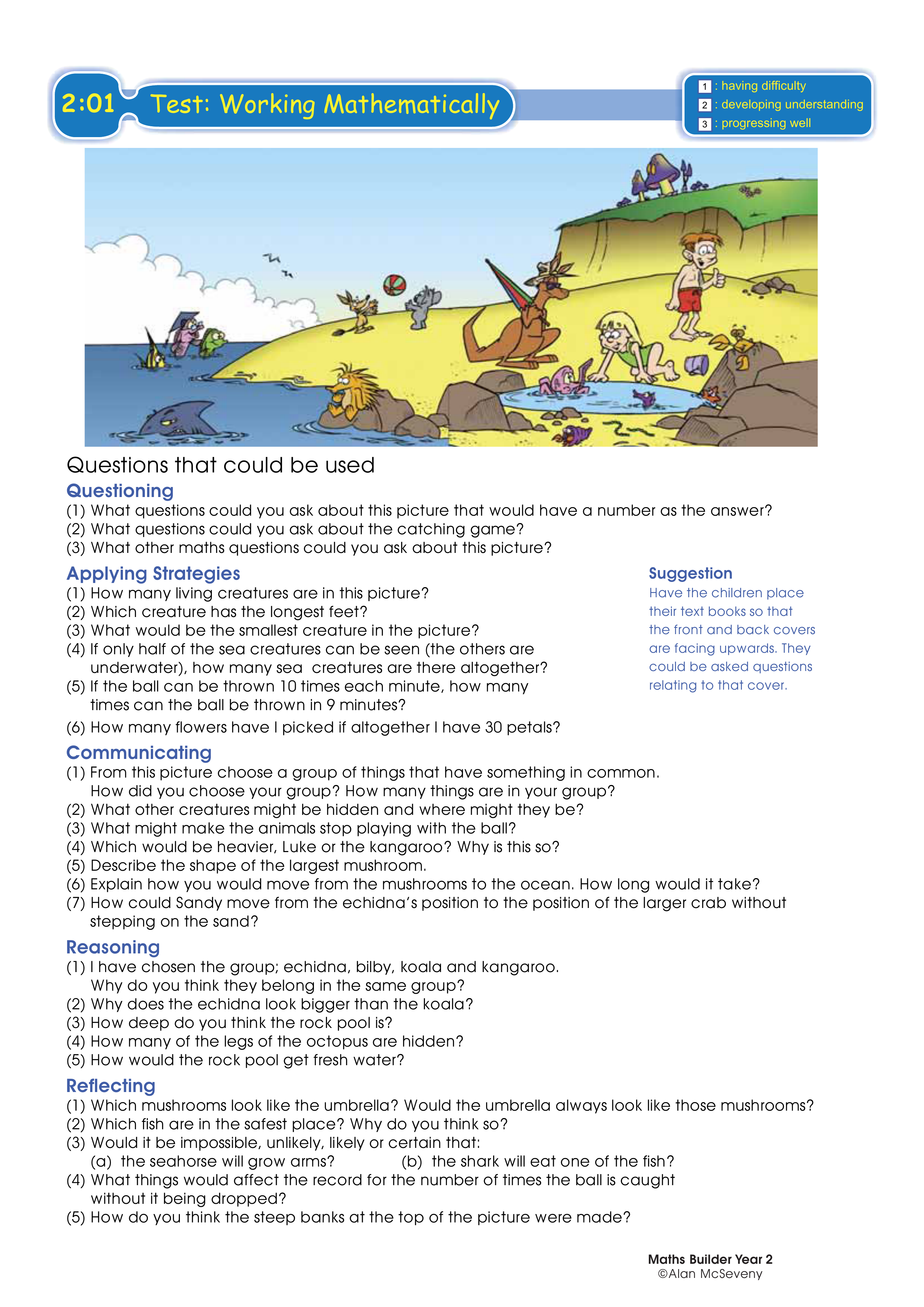 Test: Working mathematically — worksheet preview
