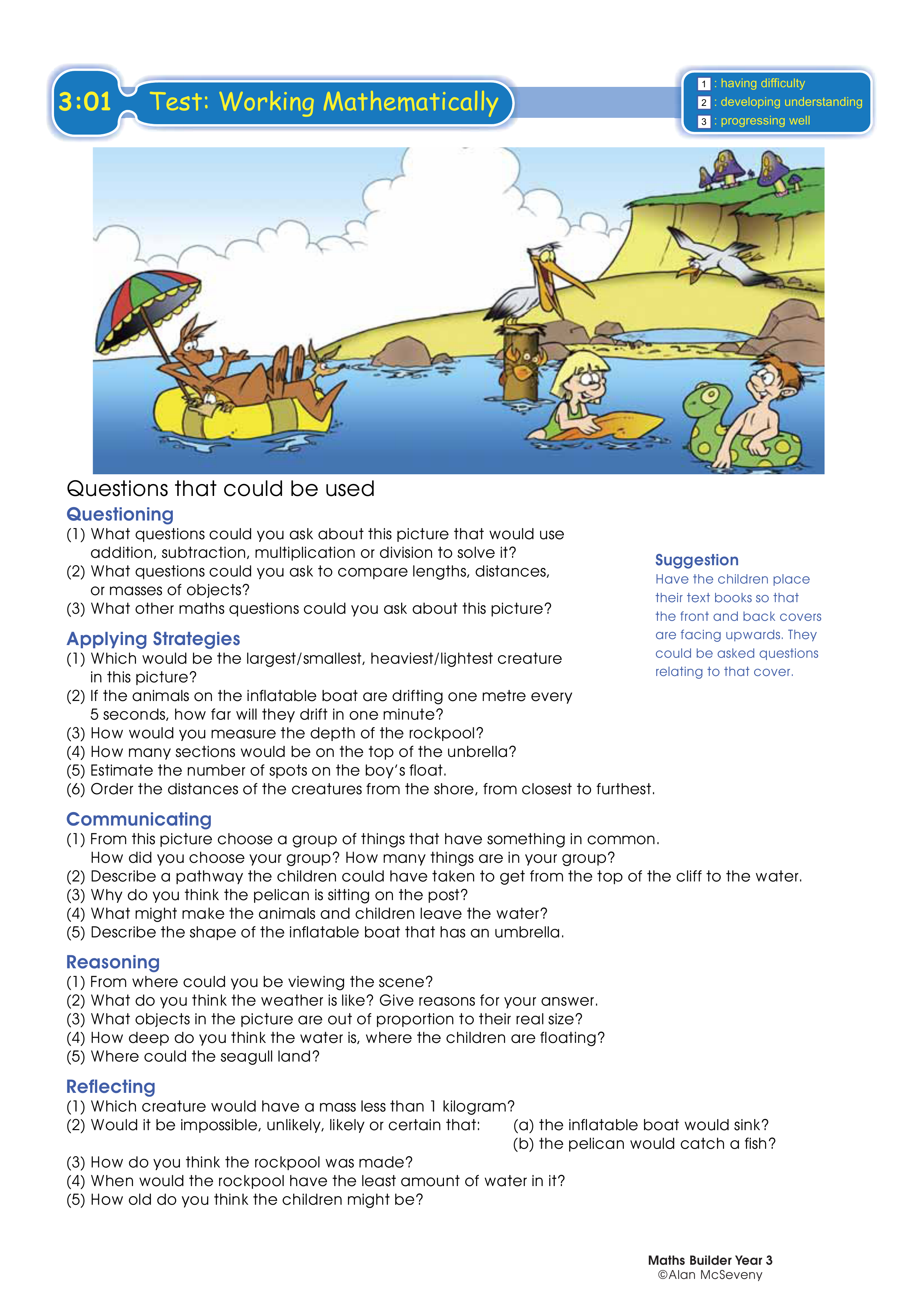 Test: Working mathematically — worksheet preview