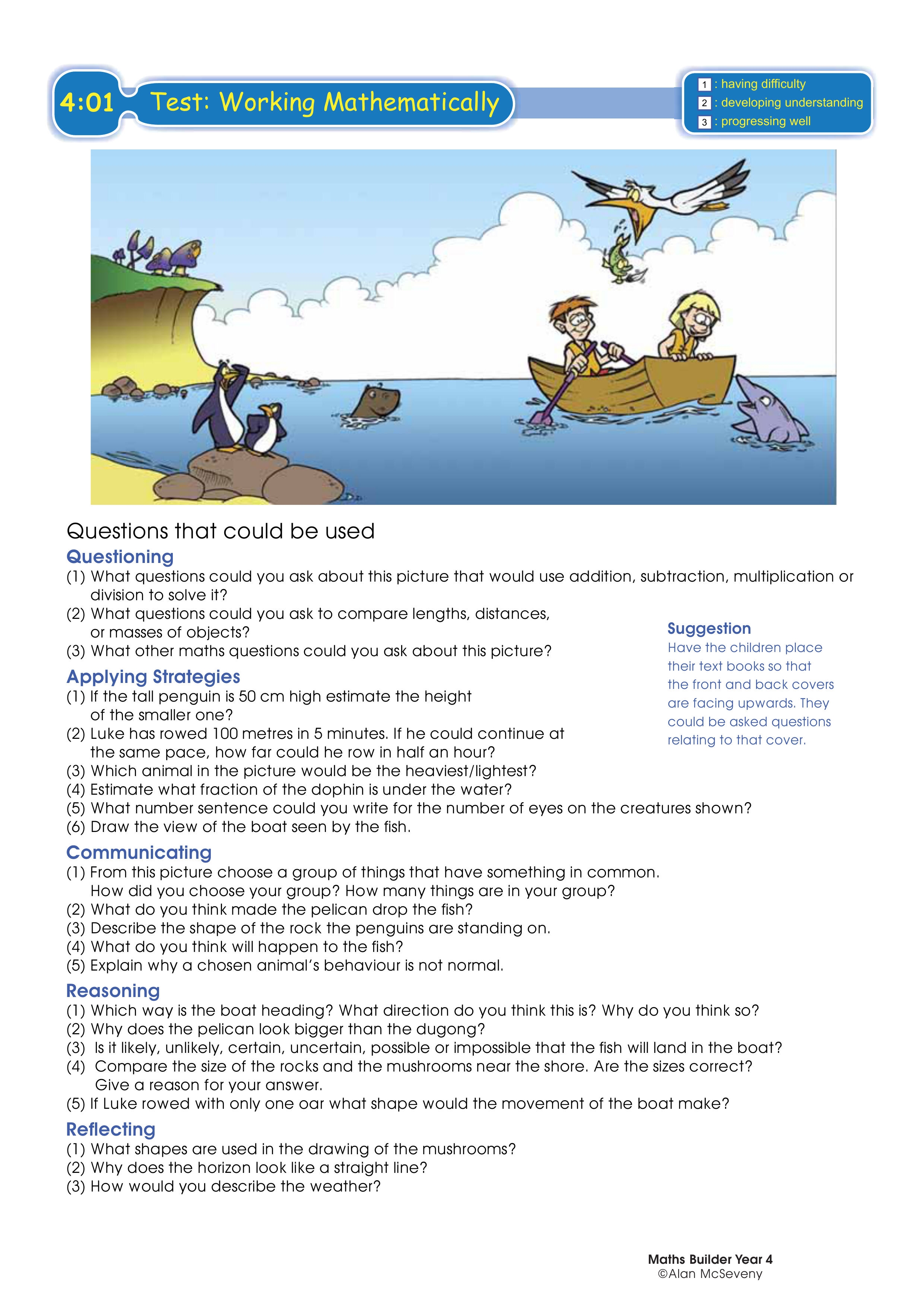Test: Working mathematically — worksheet preview