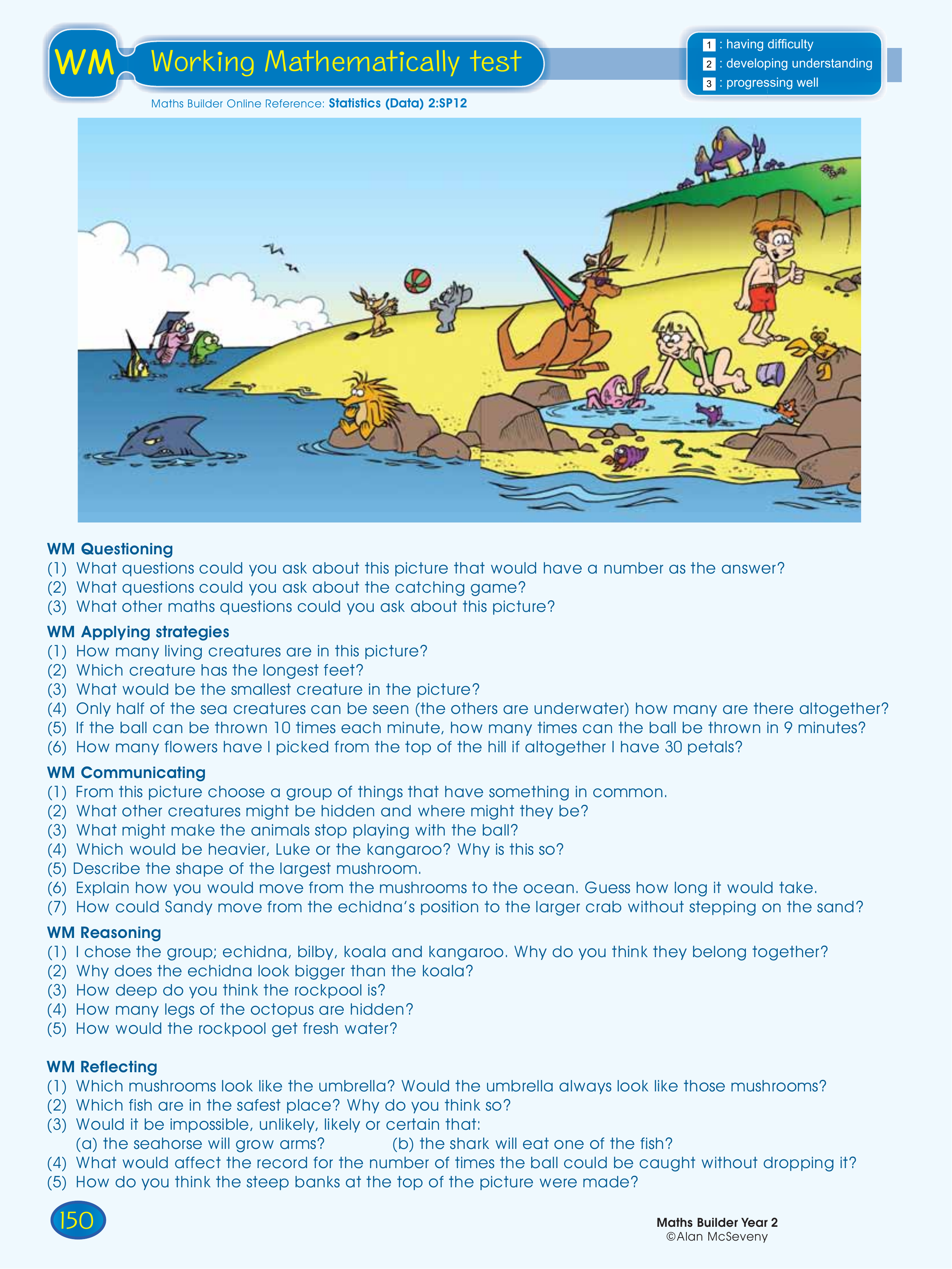 Working Mathematically test — worksheet preview