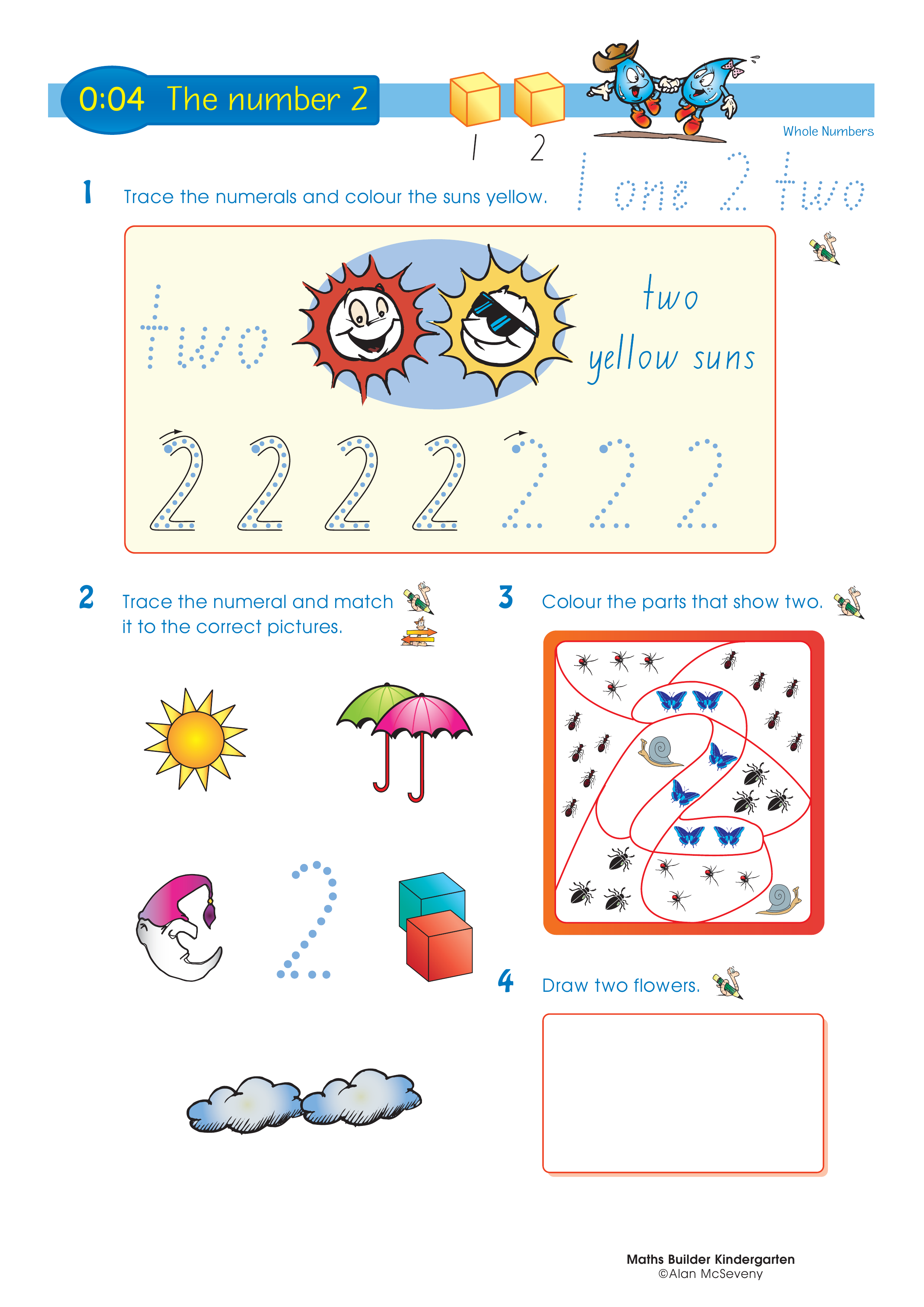 The number 2 — worksheet preview