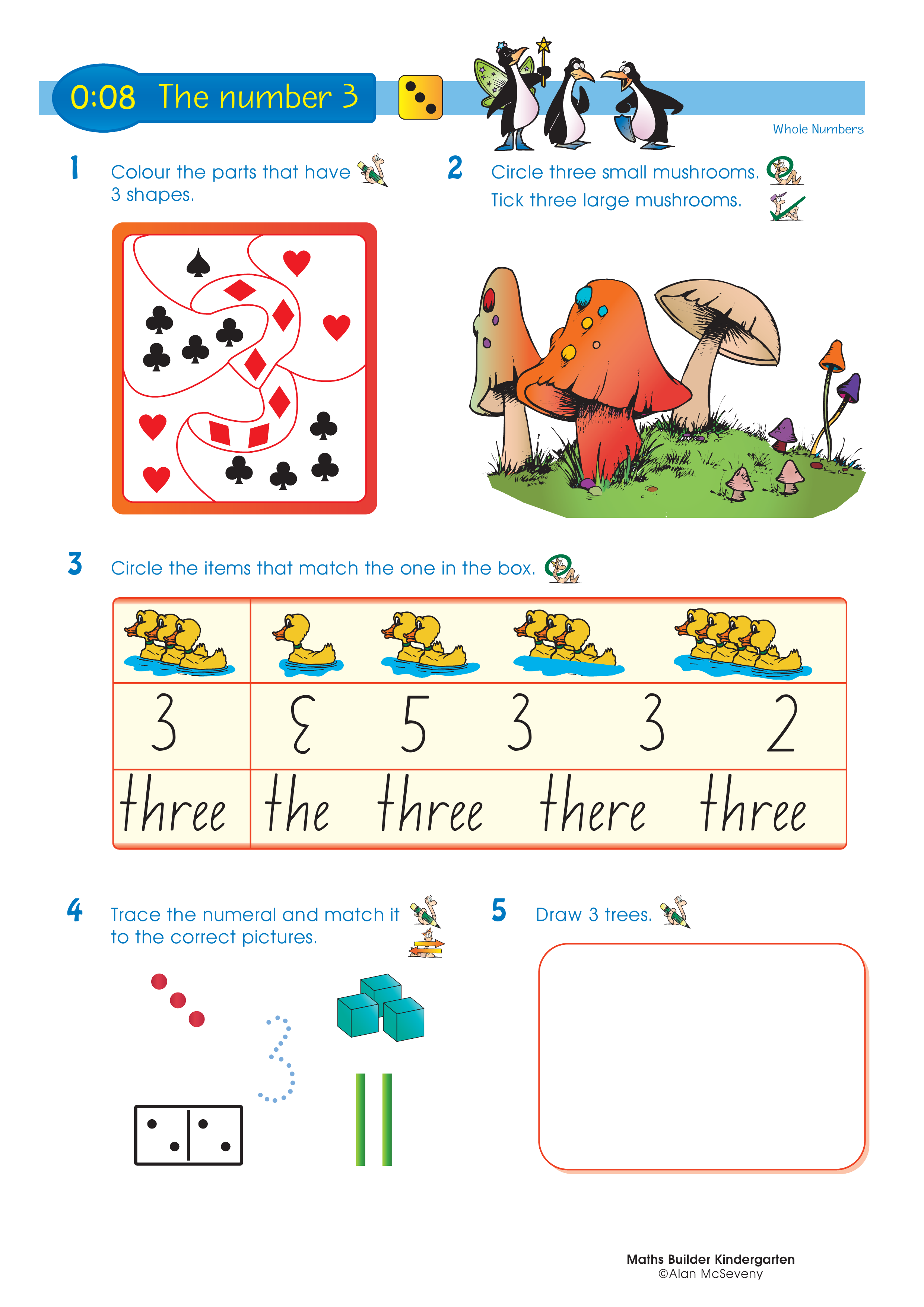 The number 3 — worksheet preview