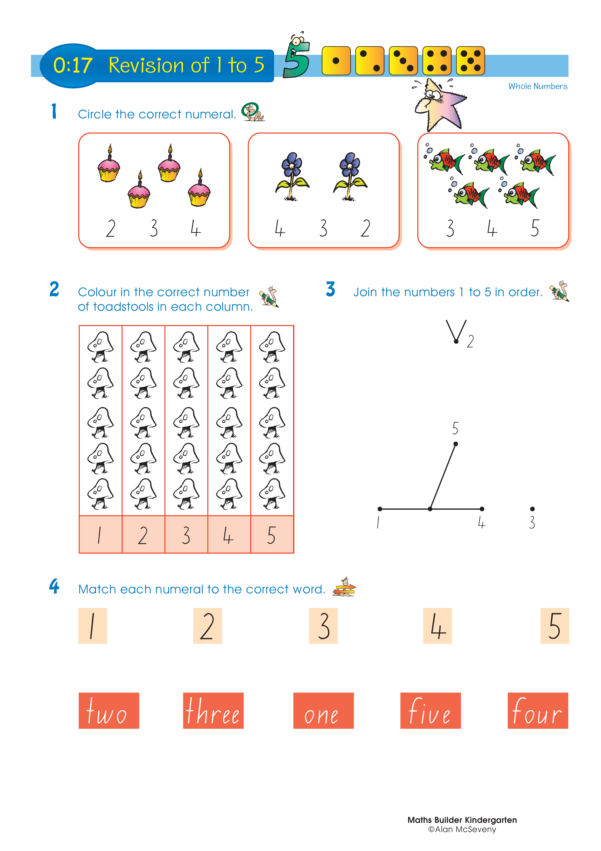 Revision of 1 to 5 — worksheet preview