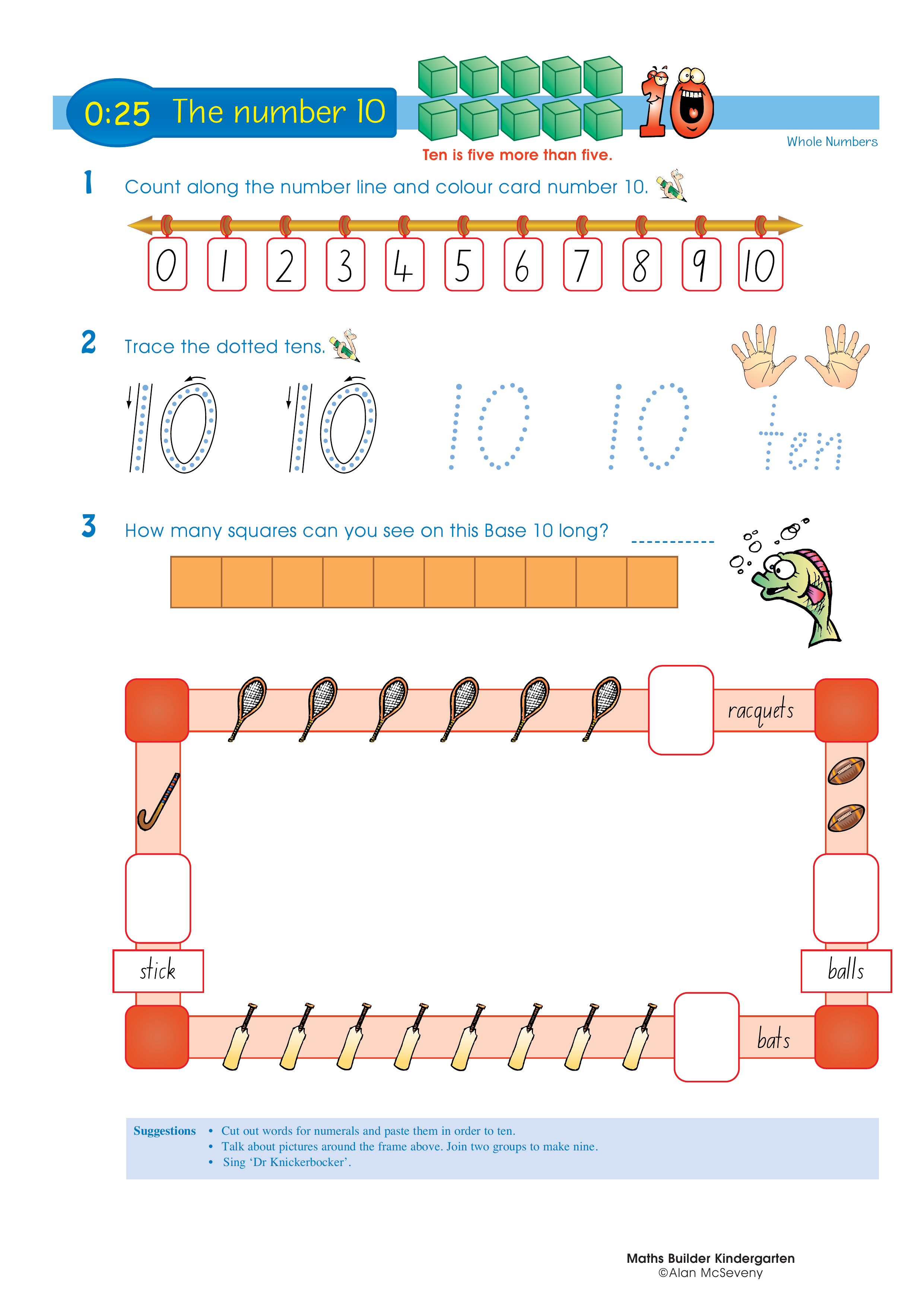 The number 10 — worksheet preview