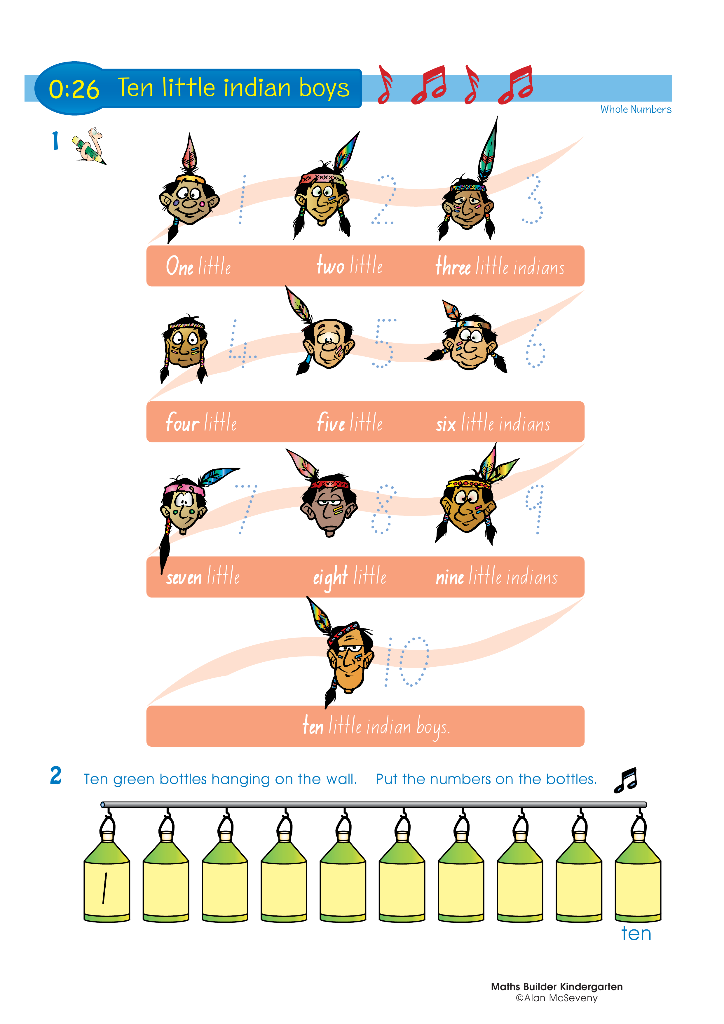 Ten little indian boys — worksheet preview