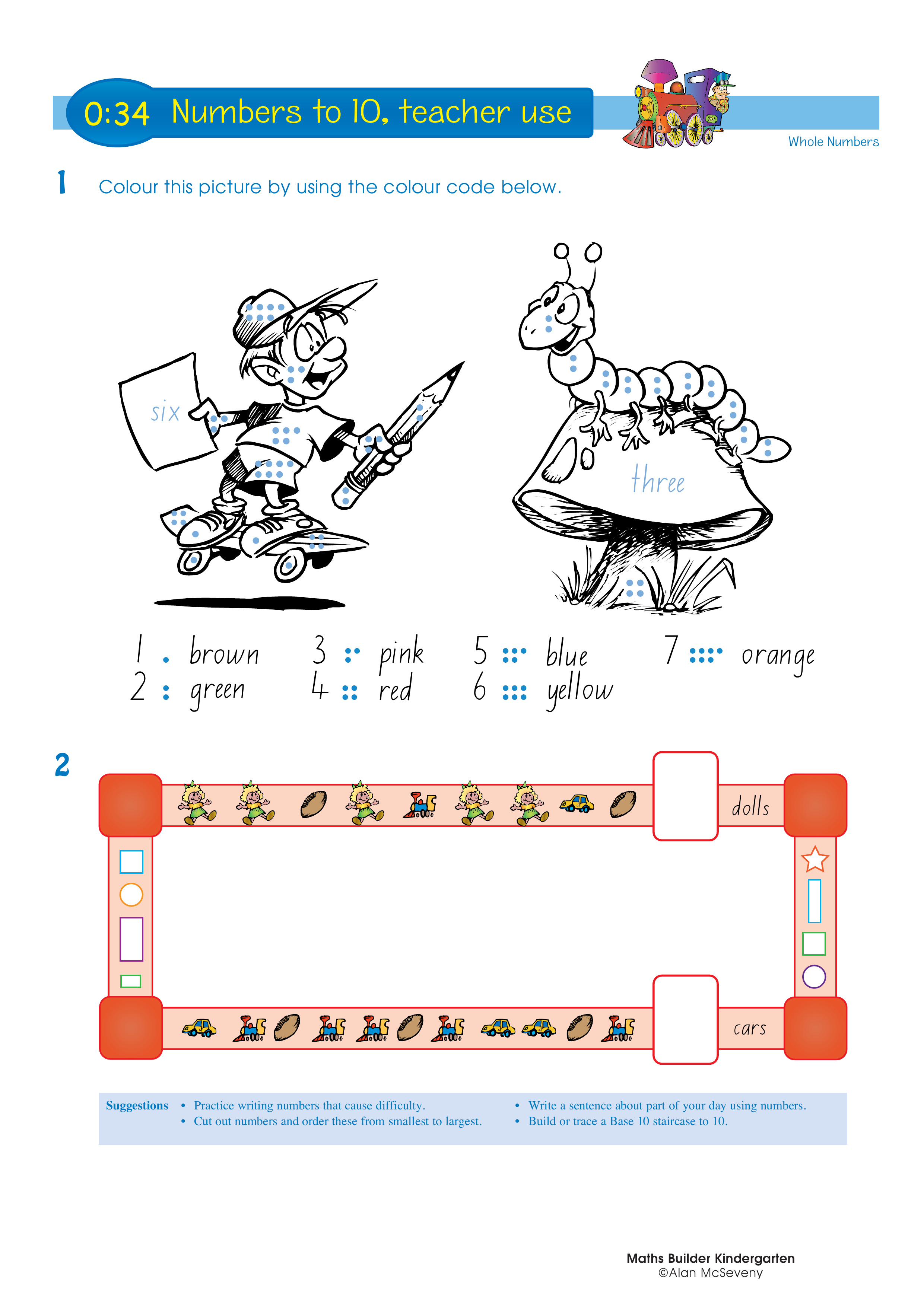 Numbers to 10, teacher use — worksheet preview
