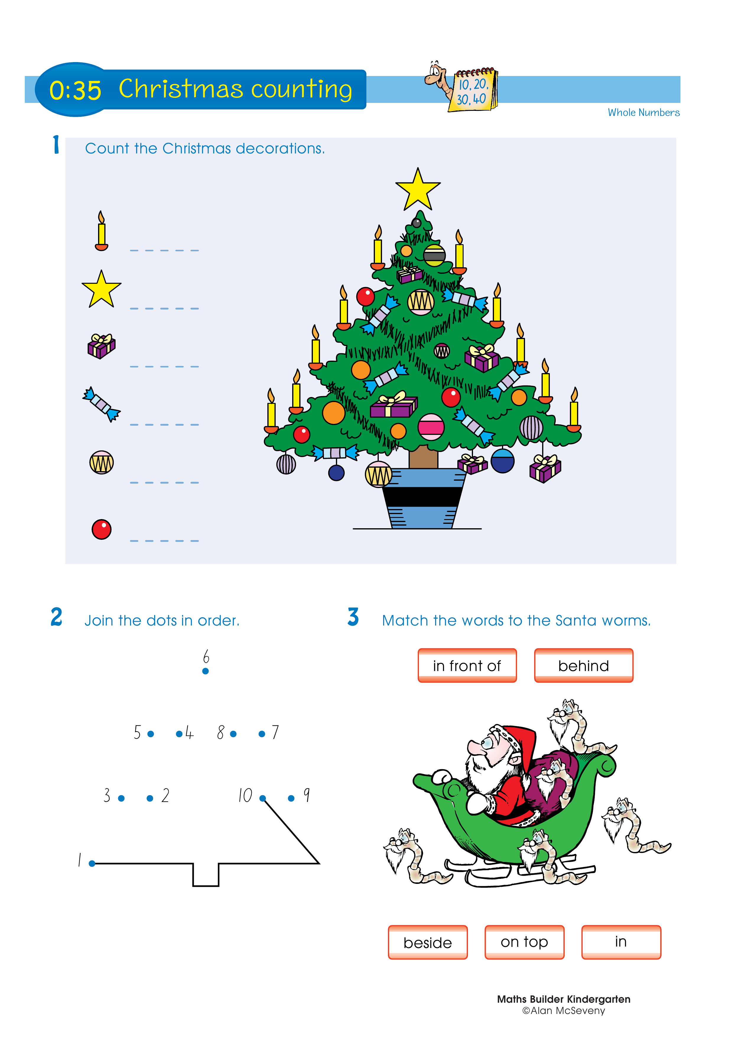 Christmas counting — worksheet preview